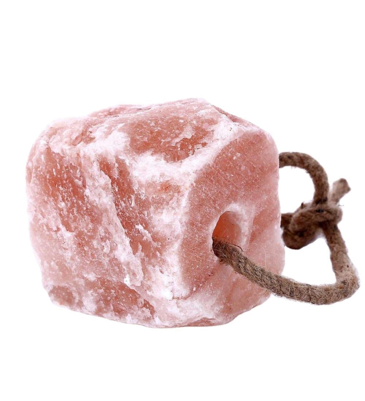 Himalayan Animal Lick Salt - Natural Pure Pink Salt Block on a Rope Horses Deer Goats Cattle Rabbits 8-12 LBS - Buy Online on GoSupps.com