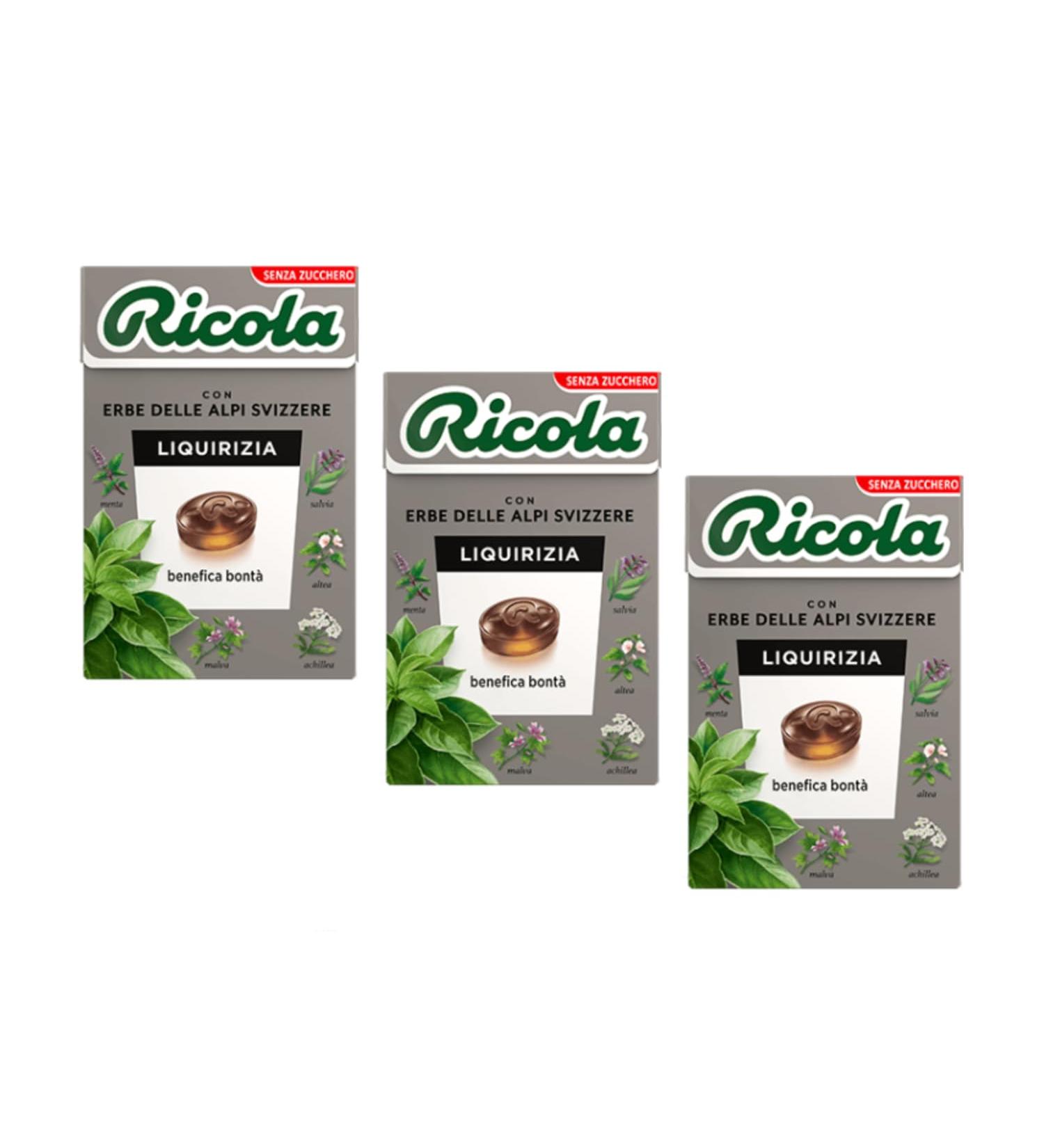 Ricola | Liquorice Flavored Sweets | Sugar Free Herb Candy - 3 x 50 Gr - Buy Online on GoSupps.com