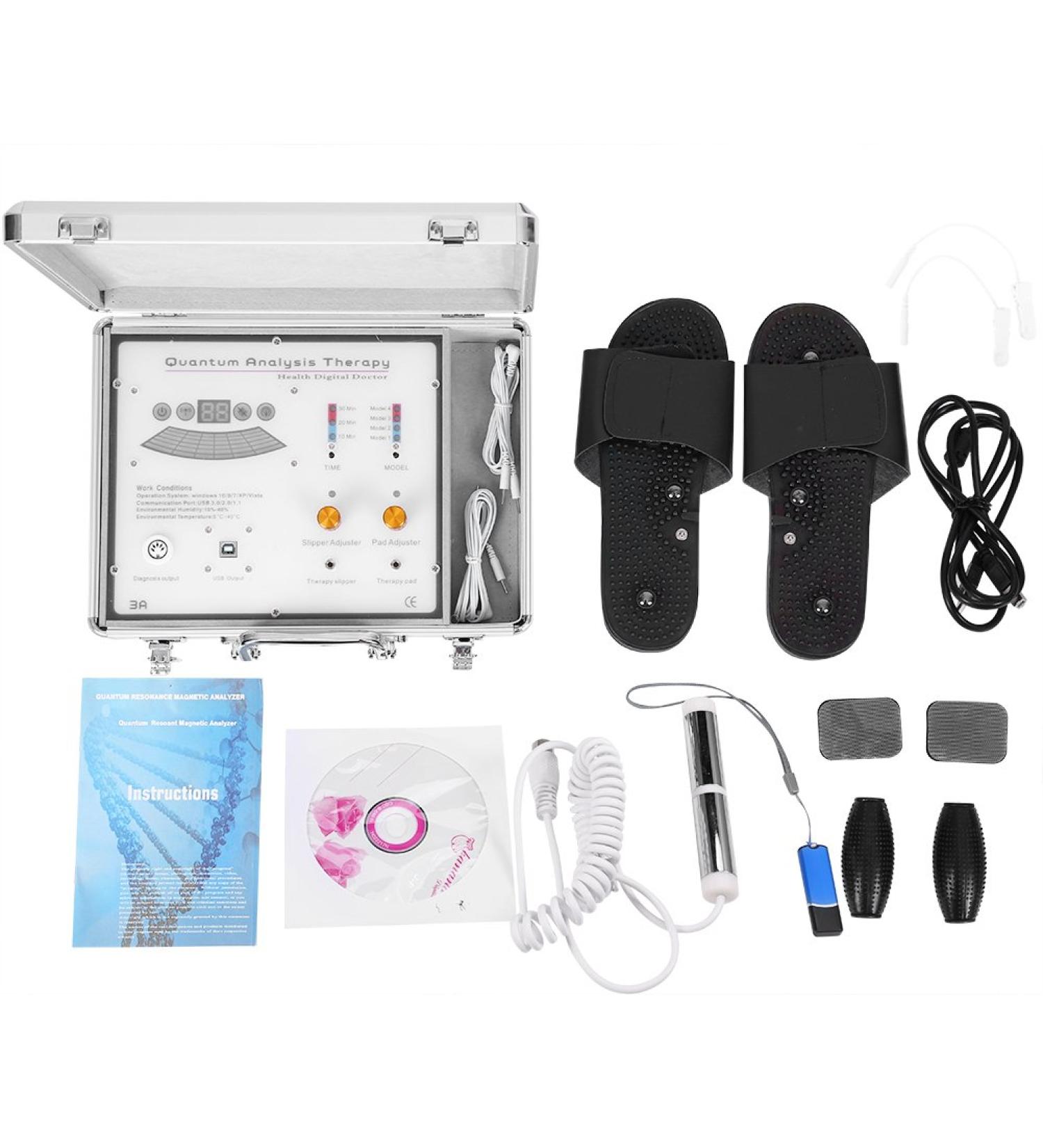 Quantum Therapy Analyzer | Portable 45 German Reports | Magnetic Body Health Analyzer & Sub-Gesundheit Detector with Electrode Slippers - International Shipping Available - Buy Online on GoSupps.com
