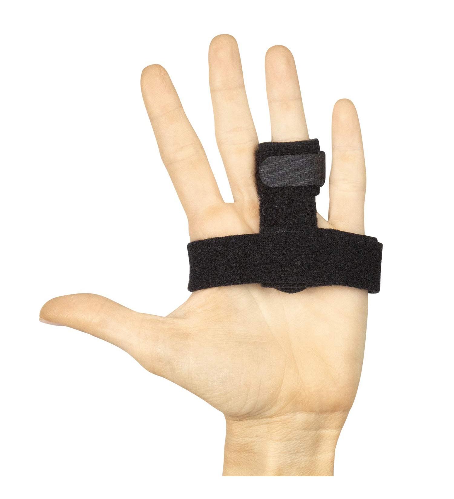 Vive Trigger Finger Splint Brace - Finger Support for Curved or Broken Fingers - Adjustable Breathable Fit - Aluminum Pain Relief Guard - Black - Buy Online on GoSupps.com