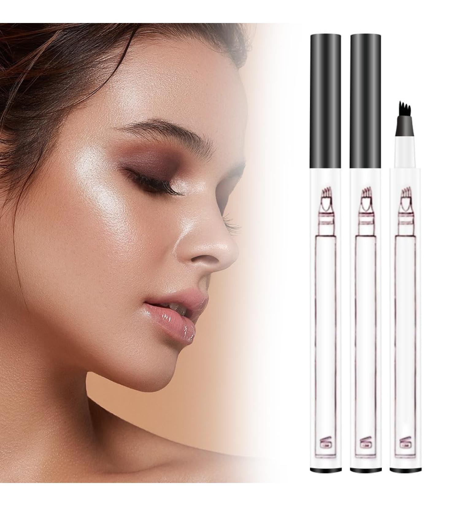 Eyebrow Contouring Pen Upgrade 3D Microblading Pen 2024 New Waterproof Microblading Eyebrow Pencil Contouring Pen with 4 Tip Eye Brow Pen (Black) - Buy Online on GoSupps.com