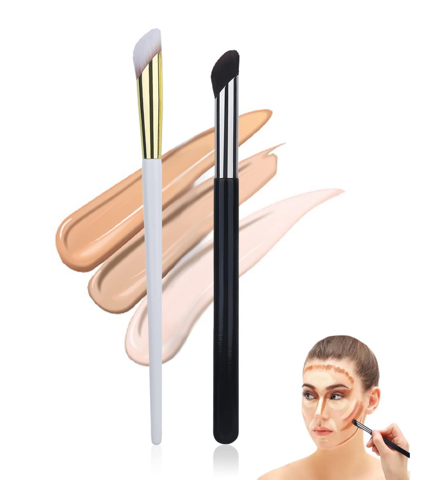 2 Pcs Angled Shading & Nose Contour Brushes Set for Dark Circles & Bronzer - Eye Makeup Brushes for Face - Buy Online on GoSupps.com