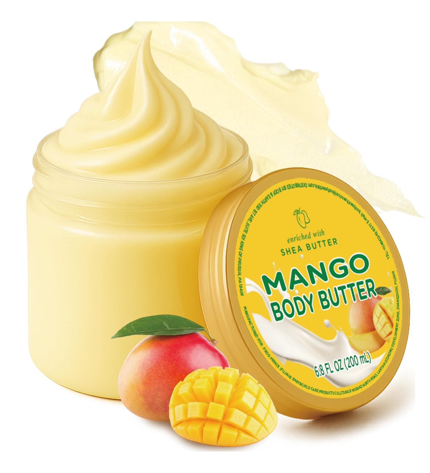 Mango Body Butter Shea Body Butter for Women Dry Skin Natural Mango Lotion for Body Care Smell Good-6.8 floz(200ml) Mango 7.05 Ounce (Pack of 1) - Buy Online on GoSupps.com