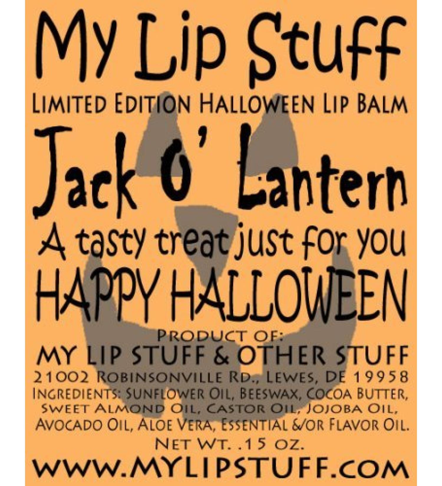 My Lip Stuff- Jack O' Lantern (Pumpkin Flavor) Limited Edition Halloween Lip Balm