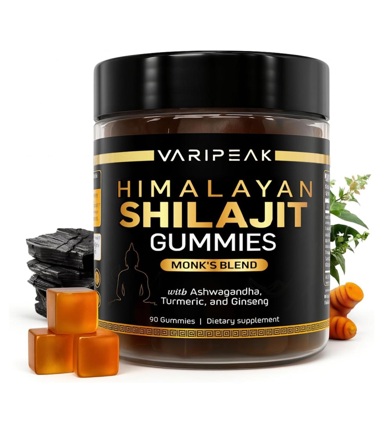 4-in-1 Organic Himalayan Shilajit Gummies | with Ashwagandha Turmeric & Ginseng | Adaptogen for Energy Immunity & Vitality Support | Organic Vegan Sugar-Free | 90 Count | for Men & Women 90 Count (Pack of 1) - Buy Online on GoSupps.com