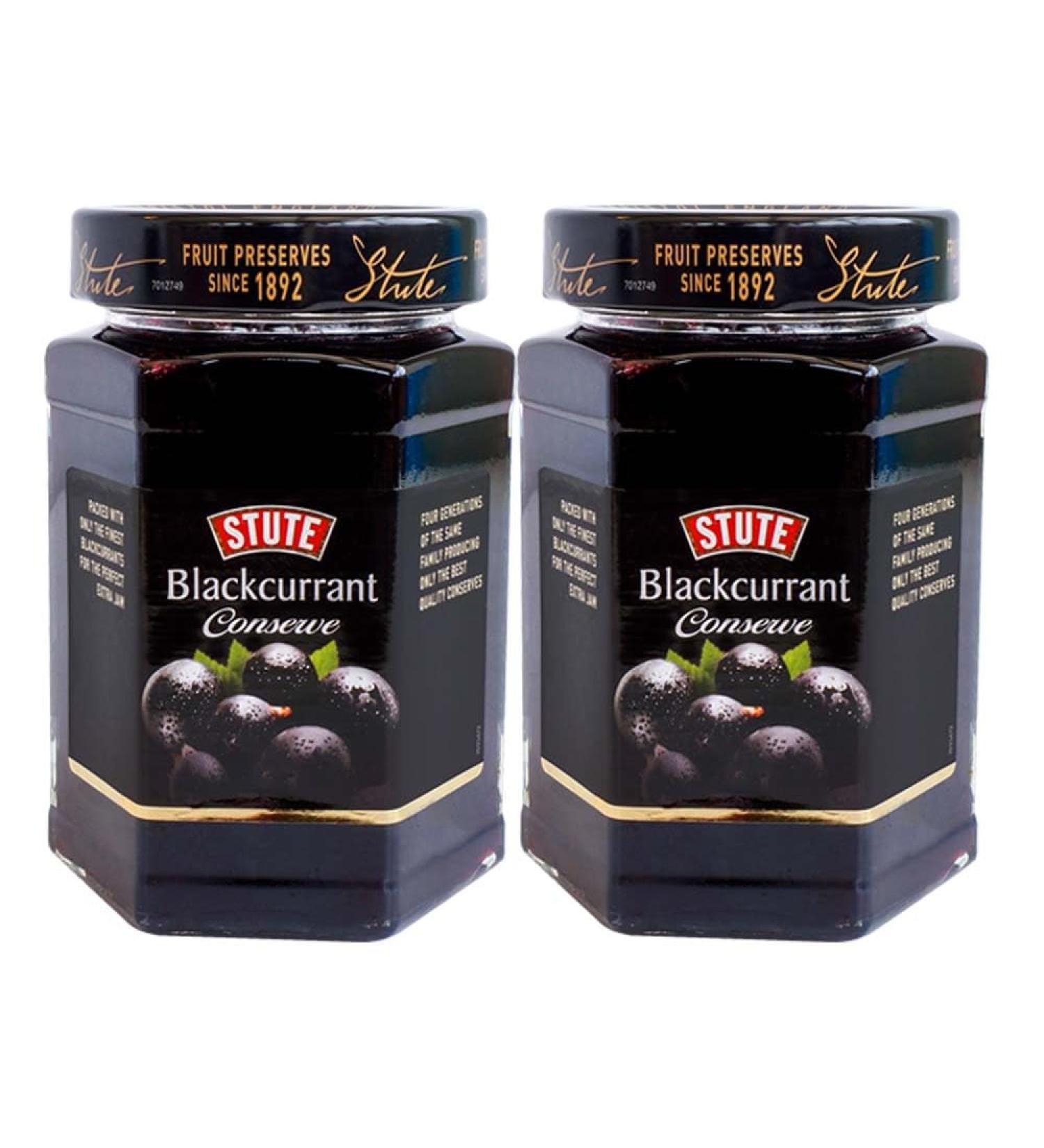 Stute 2 x 340g Blackcurrant Conserve With Welari Thank You Card Fruit Jam Toast Sandwich Sweet Fruit Spread Cake Pie Topping (680g) (2pack) - Buy Online on GoSupps.com