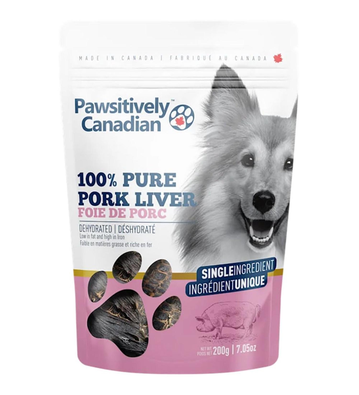 Pawsitively Canadian 100% Pork Liver Dehydrated Dog Treats - 200grams (7oz) - One Ingredient