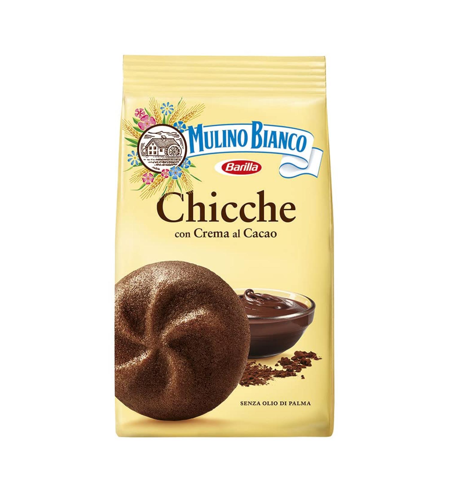 Mulino Bianco Mulino Bianco Chicche di Cacao Biscuit filled with cocoa cream made from sustainable agricultural flours - 1 pack of 200g - Buy Online on GoSupps.com
