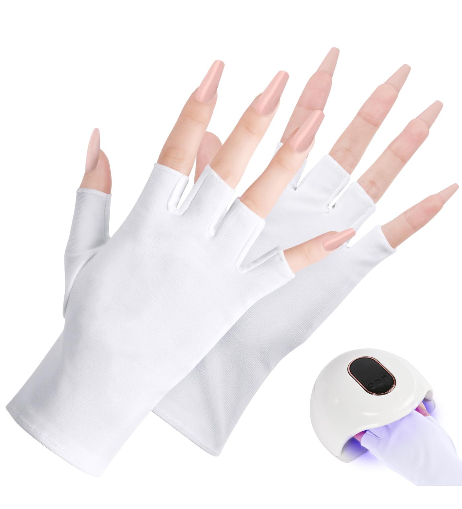 ACWOO UV Gloves for Gel Nails 1 Pair UV Protection Gloves for Manicures Anti UV Gloves for Nail Lamp Manicures Dryer Nail Skin Care Fingerless UV Protection Gloves Protect Hands from UV Harm 1 Pair White - Buy Online on GoSupps.com