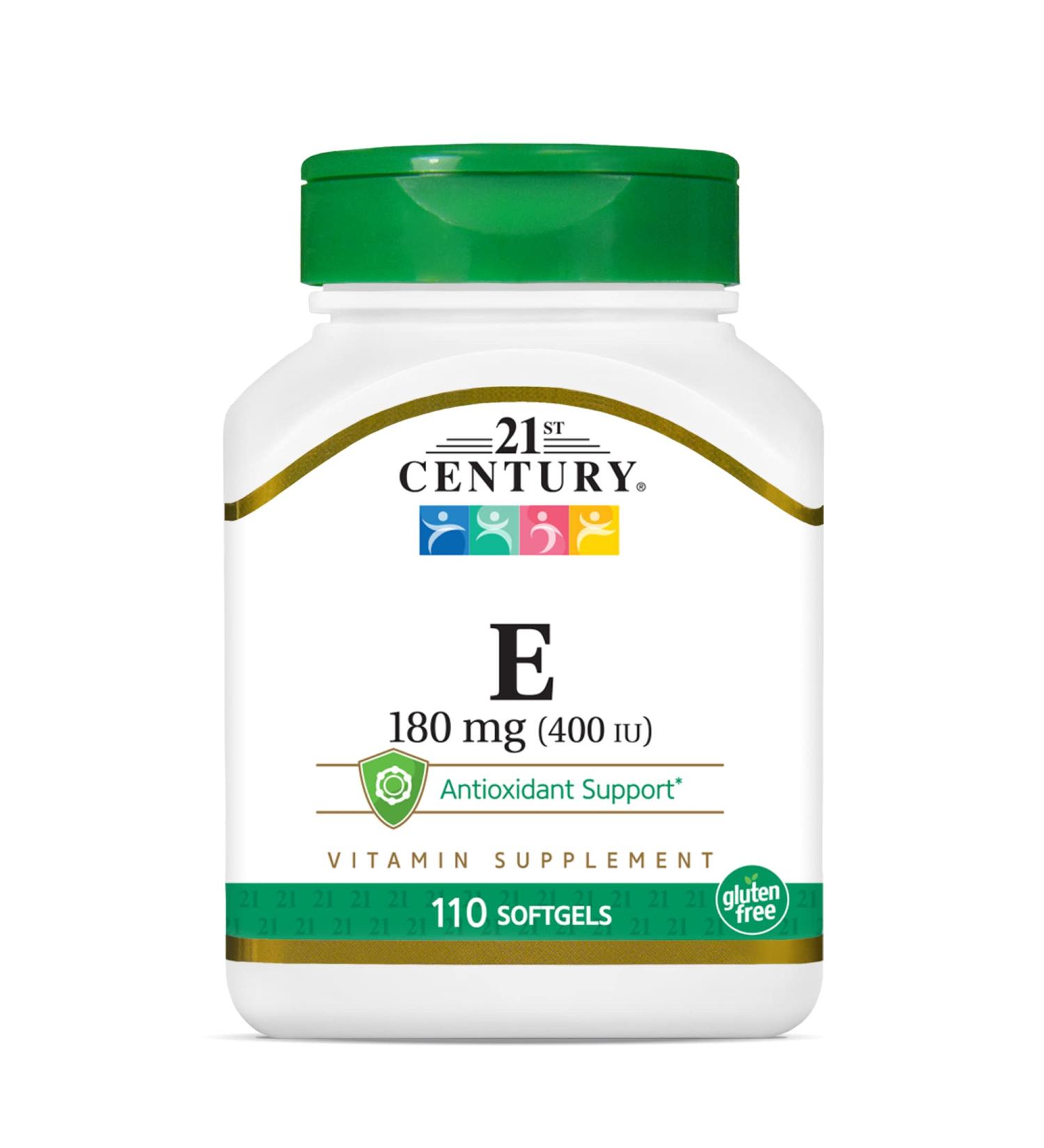21st Century E 400 I.U. (DL-Alpha) Softgels 110 Count - Pack of 2 | High-Quality Vitamin E Supplement - Buy Online on GoSupps.com