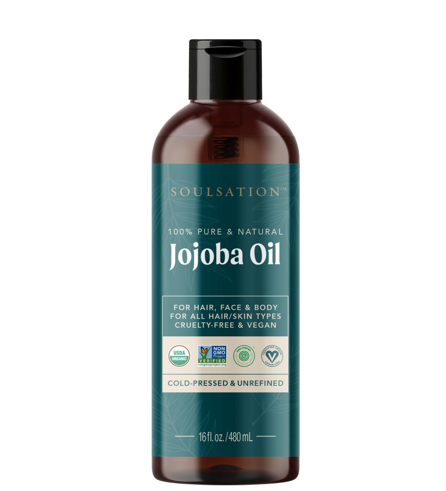 Organic Jojoba Oil for Skin Hair & Face (16oz) | 100% Pure Natural Cold Pressed | Organic for Skin Hair Face 100% Pure Natural 16 Fl Oz (Pack of 1) - Buy Online on GoSupps.com