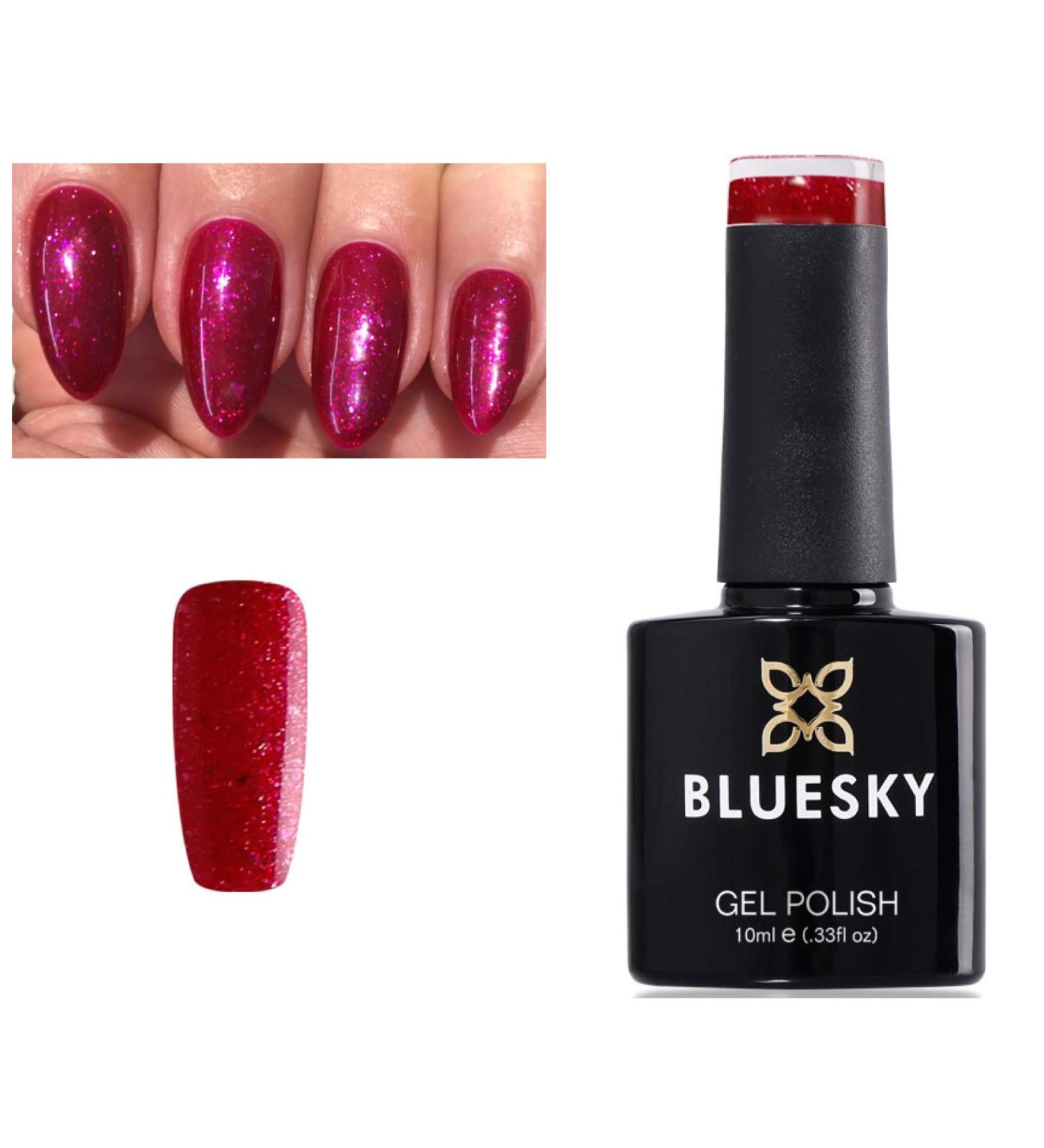 Bluesky GEL NAIL POLISH PINK GLITTER FIZZY SHERBET BSH21 Nail UV LED Soak Off 10ml - Buy Online on GoSupps.com
