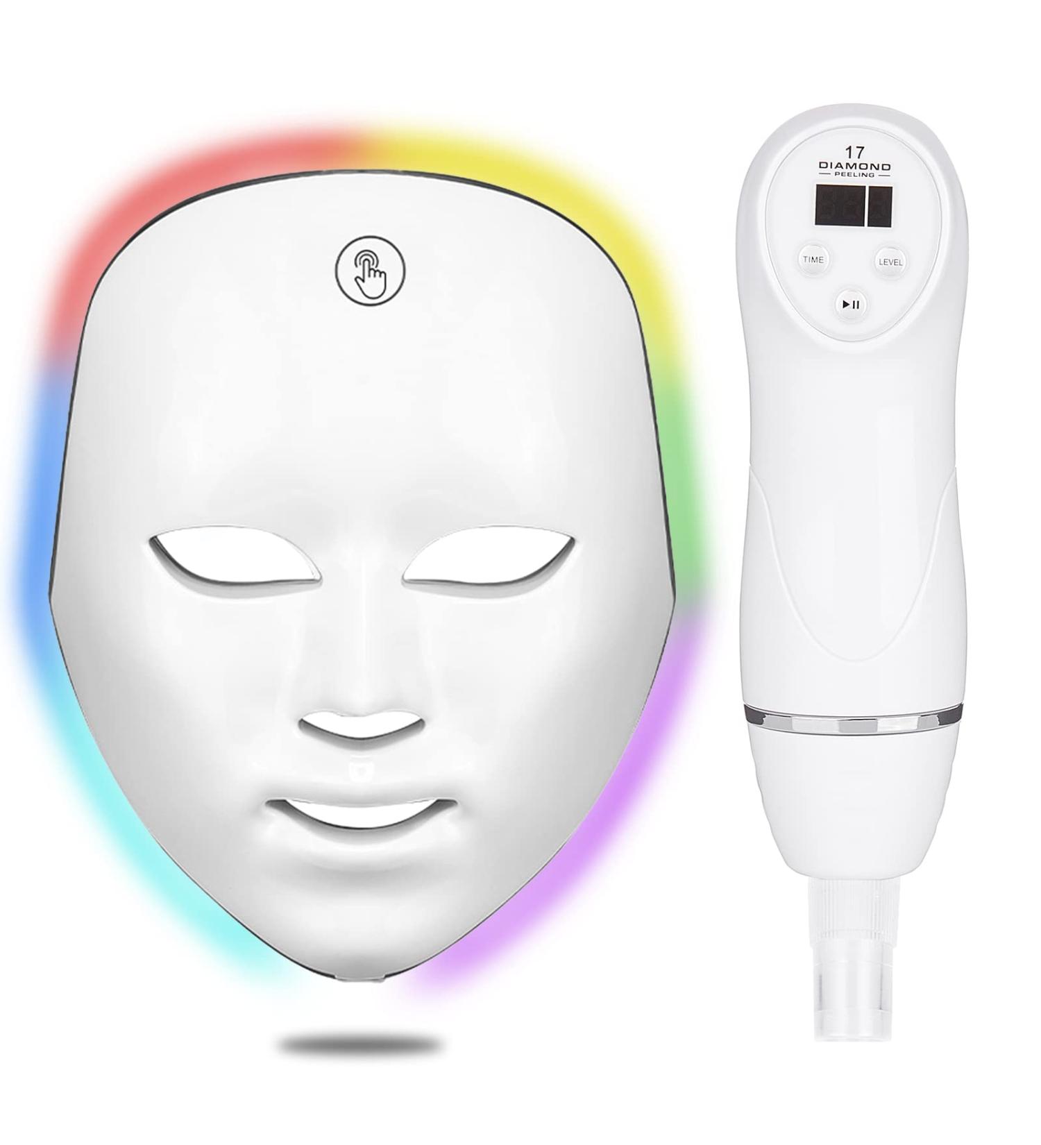 AIMENGXI Diamond Microdermabrasion Blackhead Remover Vacuum with LED Face Mask - 7 Colors LED Facial Skin Care Mask - Buy Online on GoSupps.com