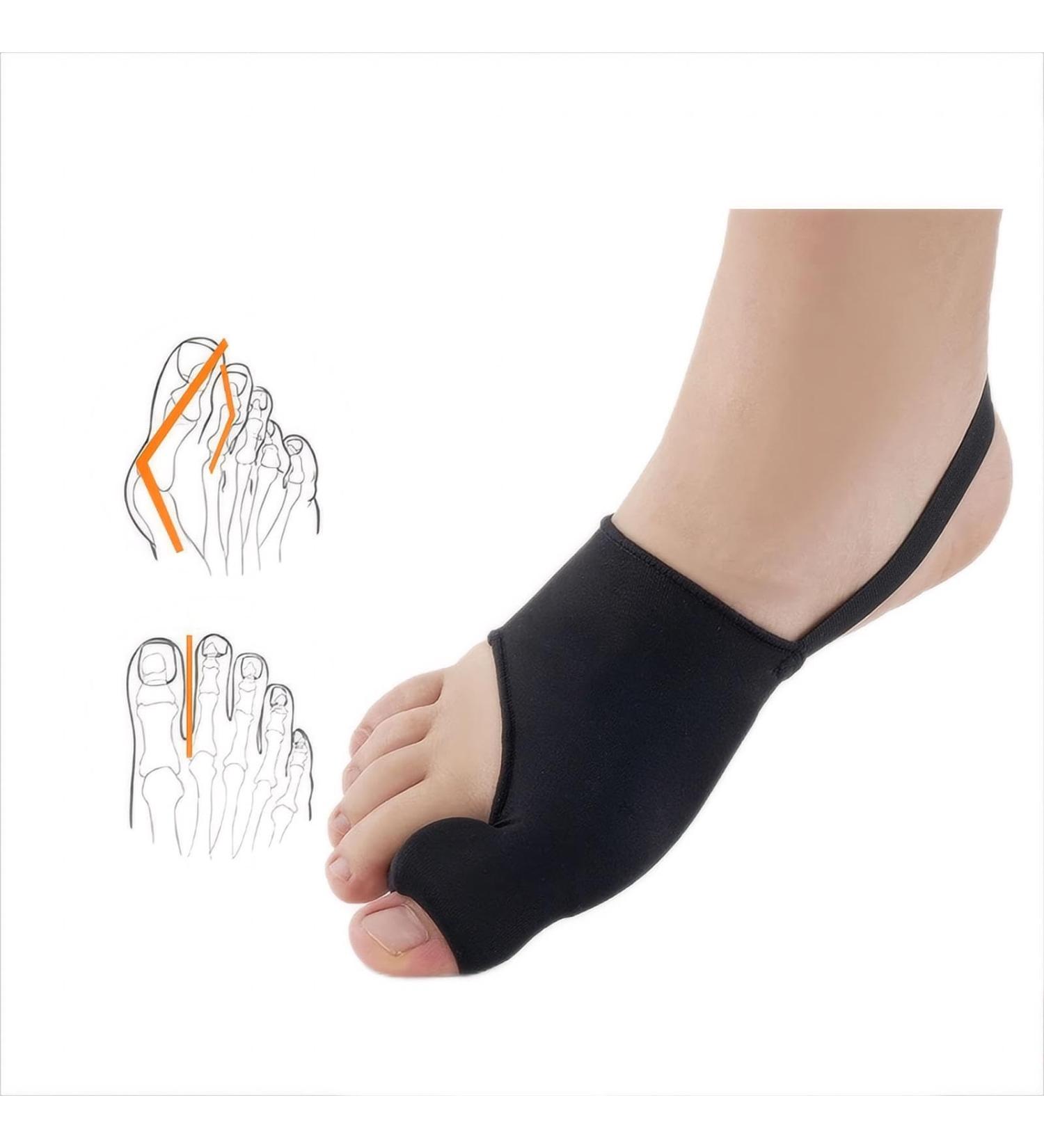 Buy Bunion Corrector for Women & Men | Comfortable Orthopedic Toe Socks for Hallux Valgus Support - Big Toe Straightener - Breathable Splint (Black) - International Shipping Available - Buy Online on GoSupps.com