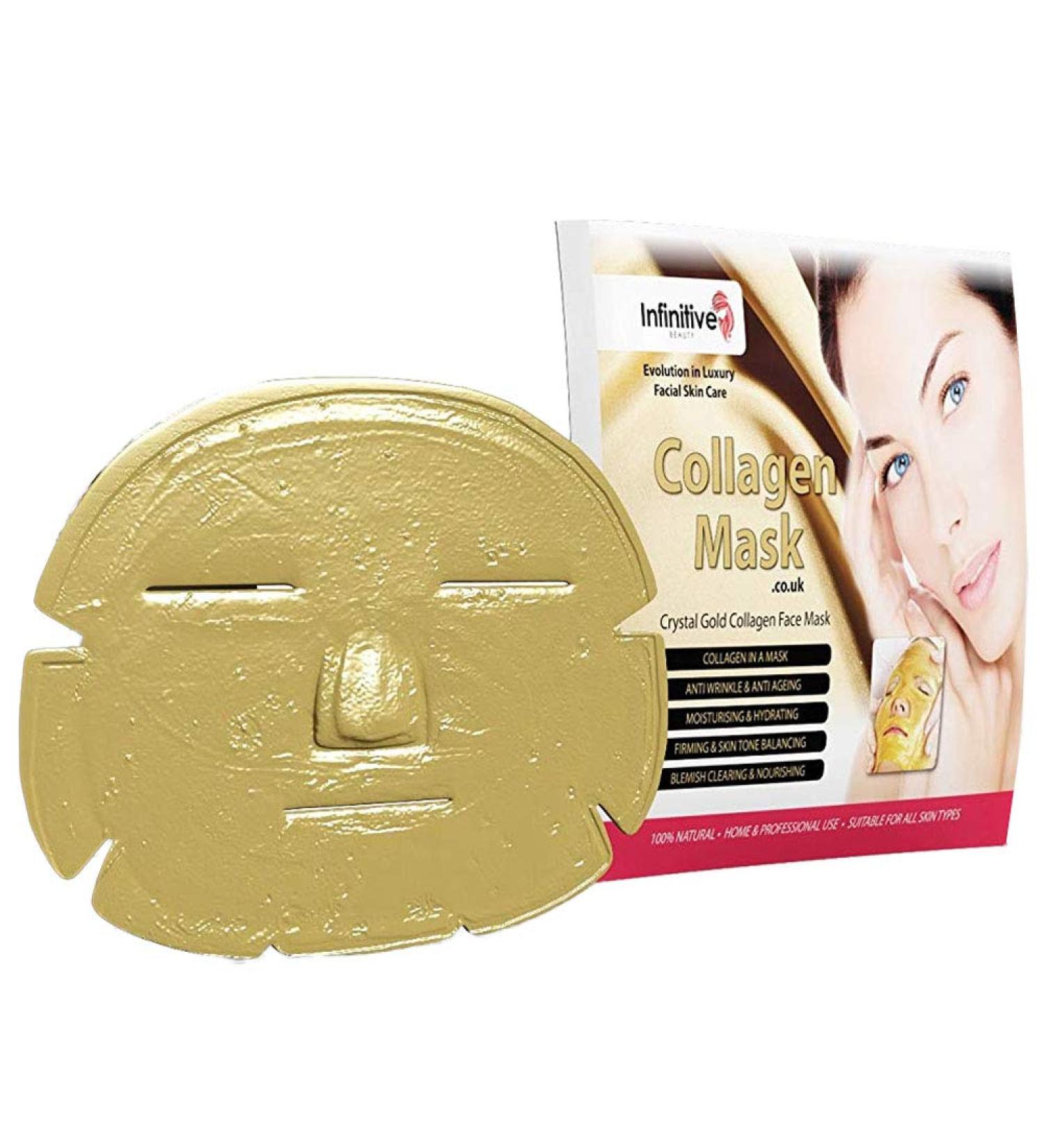 5x Infinitive Beauty 24k Gold Powder Gel Collagen Face Mask - Anti-Aging Moisturizing Hydrating & Whitening - Buy Online on GoSupps.com