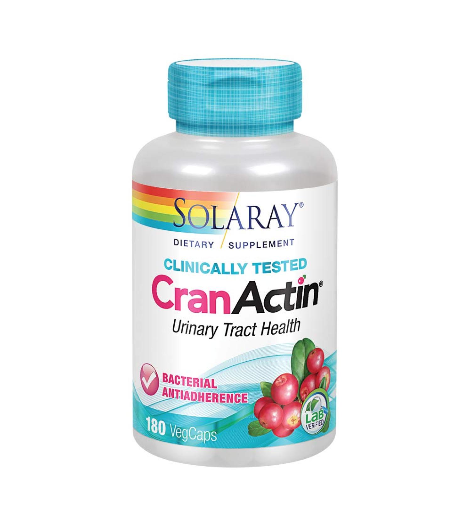 Solaray CranActin Urinary Tract Health - 180 VegCaps | Natural Support & Antioxidants - Buy Online on GoSupps.com