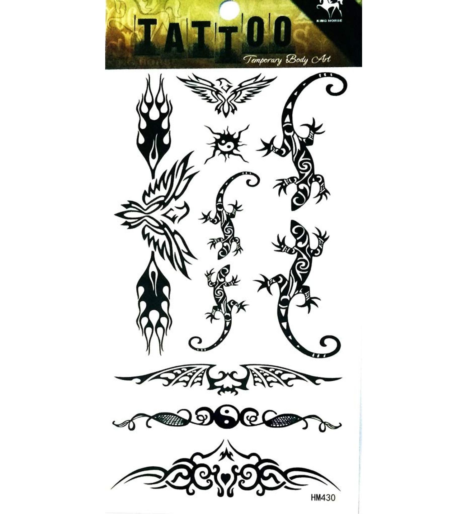 PP TATTOO 1 Sheet Lizard Bird Yin Yang Waterproof Tattoo Sexy Fake Stickers Girls Lady Tattoo Body Art Tattoos 2cm21