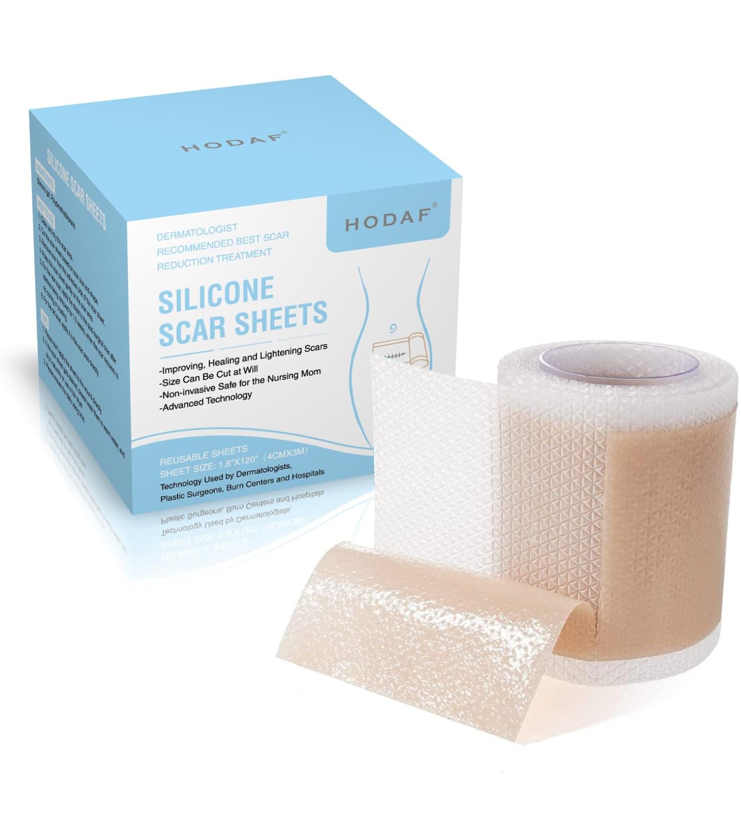 Silicone Scar Sheets 1.6 x 120 - Effective Scar Treatment Tape for Keloids Tummy Tuck & Surgical Scars - Premium Silicone Scar Strips - Buy Online on GoSupps.com