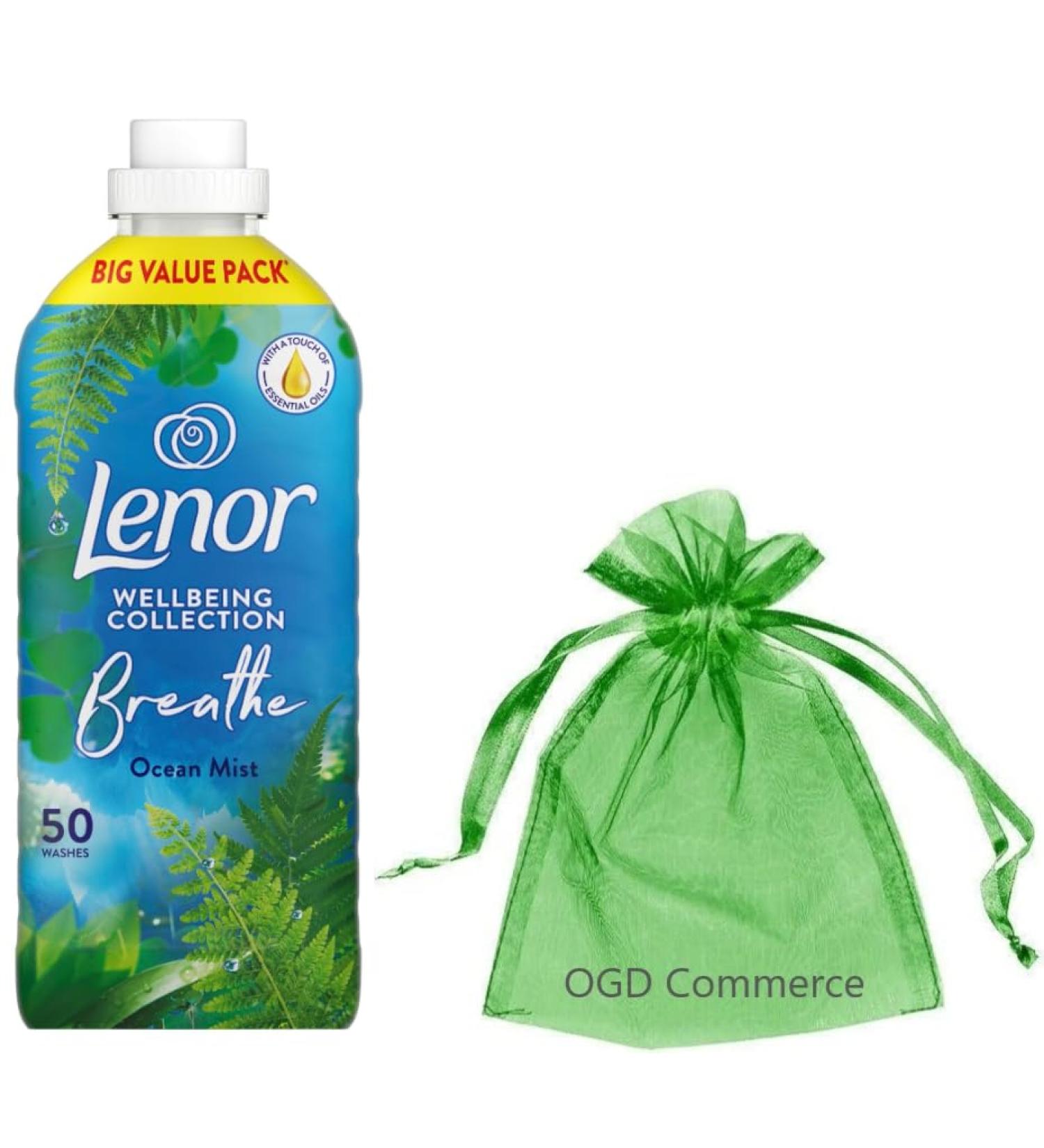 Lenor Fabric Conditioner Laundry Softener 50 Washes 1.65L + for You: Organza Small Bag - Choose 1 Fragrance (Ocean Mist) - Buy Online on GoSupps.com