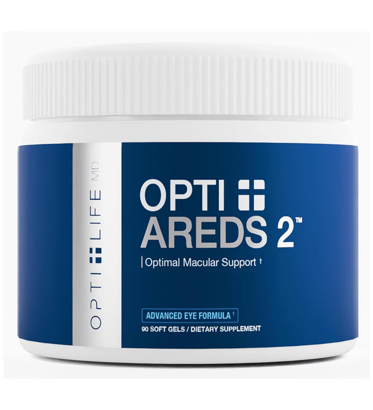 Opti + AREDS 2 Supplements | Vision & Eye Health Supplements for Adults | Includes Lutein Zeaxanthin Zinc and Vitamin C for Macular Support* | 90 Softgels / 45 Servings - Buy Online on GoSupps.com