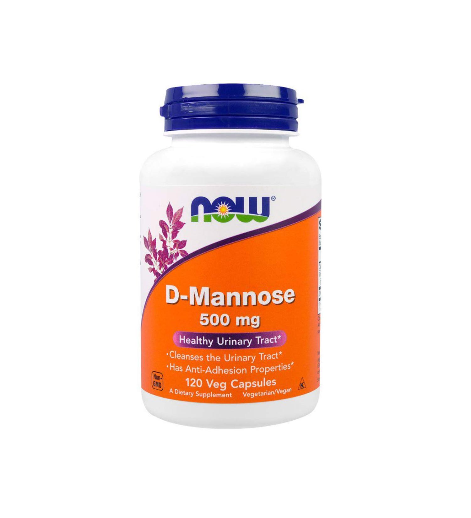 NOW D-Mannose 500mg - 120 Veg Capsules | Urinary Tract Health Support - Buy Online on GoSupps.com