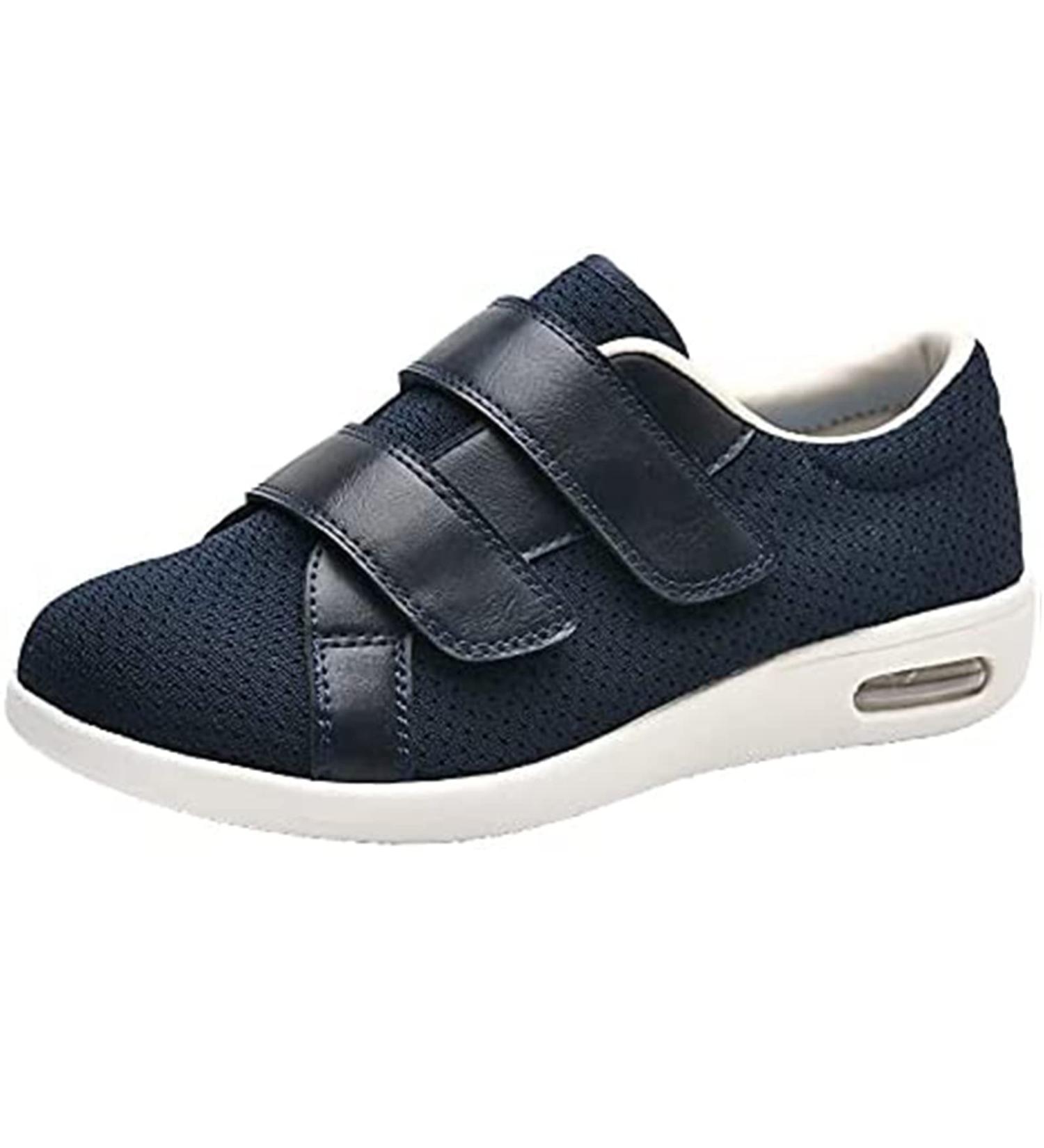 QDCZDQ Men's Diabetic Wide Fit Blue Home Shoes - Adjustable Closure, Lightweight Walking Sneakers for Swollen Feet - Size 10.5 US/ 290 CM - Buy Online on GoSupps.com