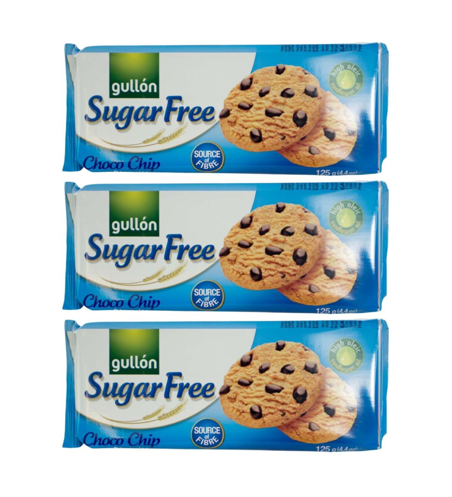 Sugar Free Biscuit Bundle with Gullon Sugar Free Chocolate Chip Biscuits 125g (3 Pack) - Buy Online on GoSupps.com