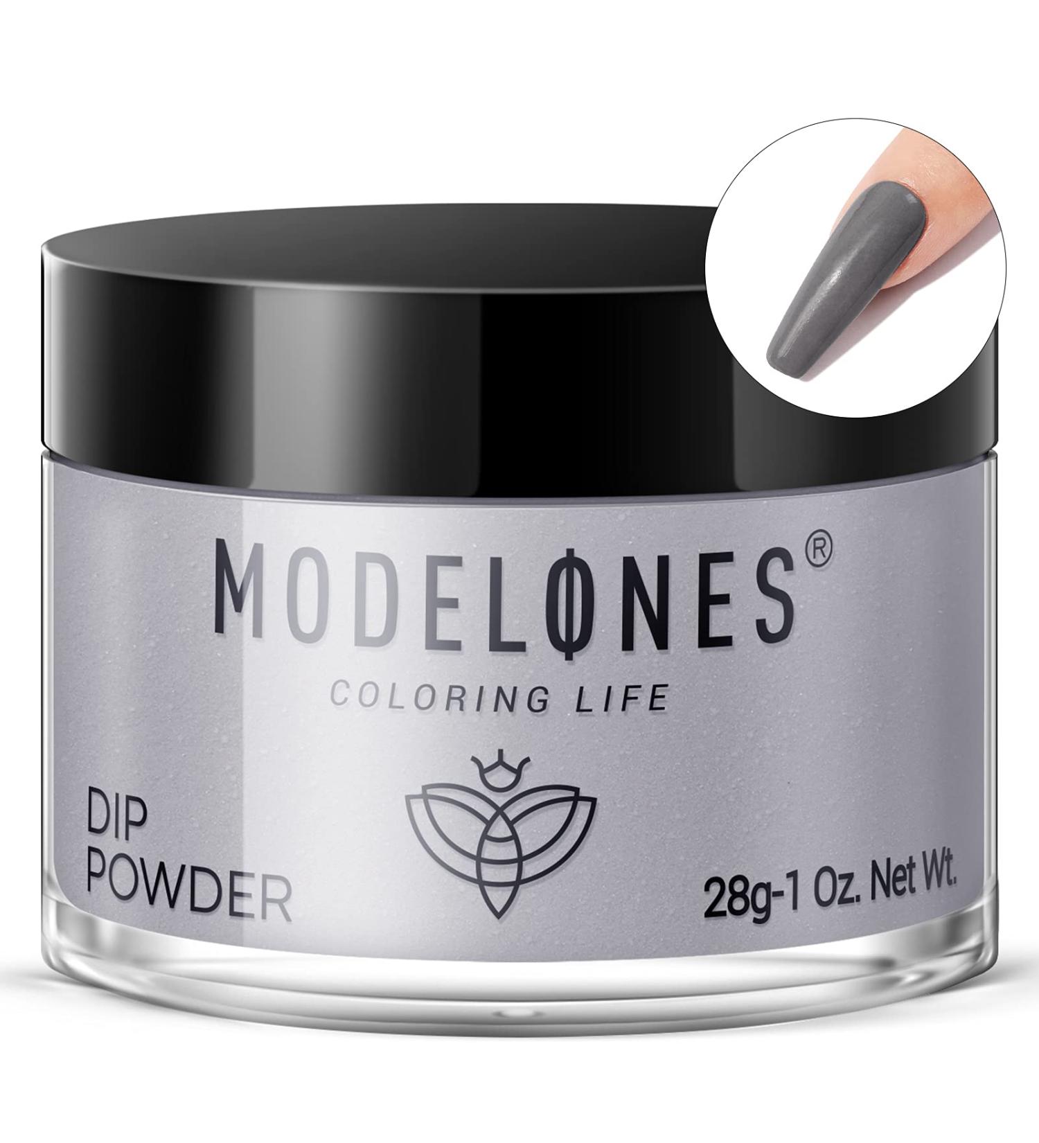 Modelones Dip Powder Gray Color Nail Dipping Powder 1 Oz - Pro Collection System for Long-Lasting French Nail Art - Odor-Free, No Lamp Needed - Ideal for Manicure Salon or DIY at Home - Buy Online on GoSupps.com