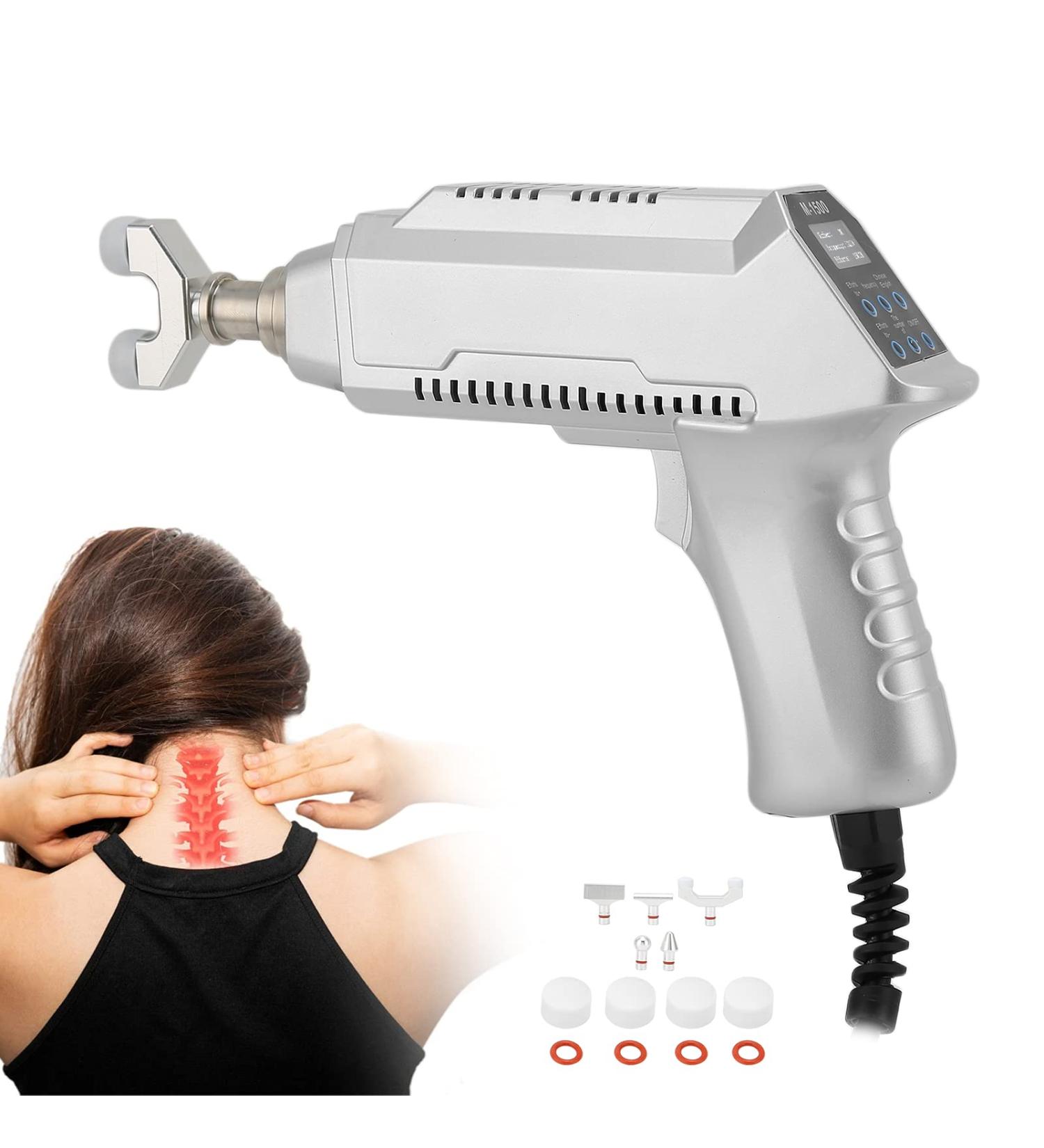 Electrical Spinal Massage Device | 6 Massage Heads 30 Adjustable Stages | Chiropractic Adjustment Tool for Body Relaxation (Silver) - EU - Buy Online on GoSupps.com