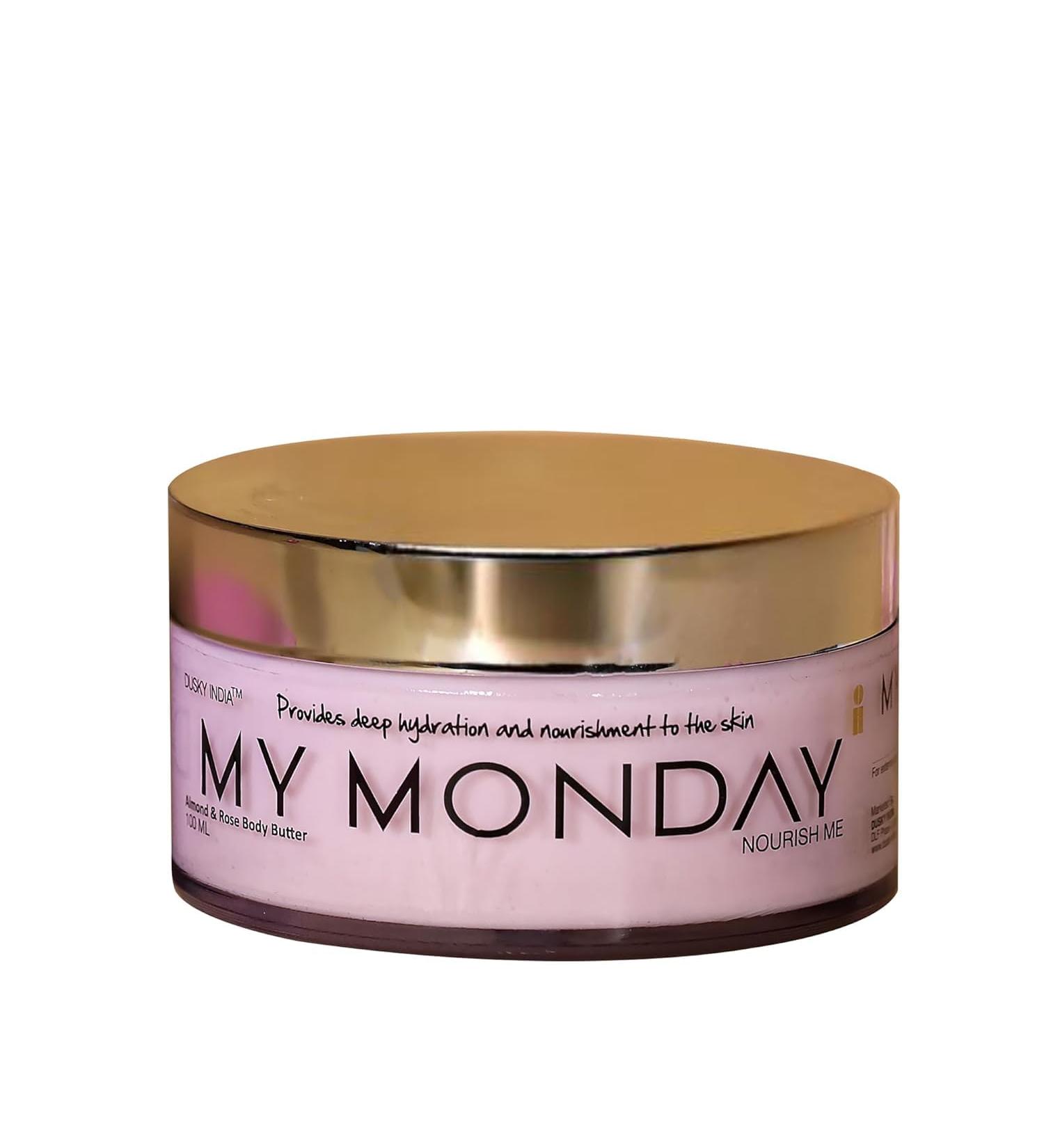 My M.o.n.d.a.y | Almond and Rose Body Butter | Ayurvedic Composition | Improves Skintone | Provides Nourishment | For Men and Women100ml. - Buy Online on GoSupps.com