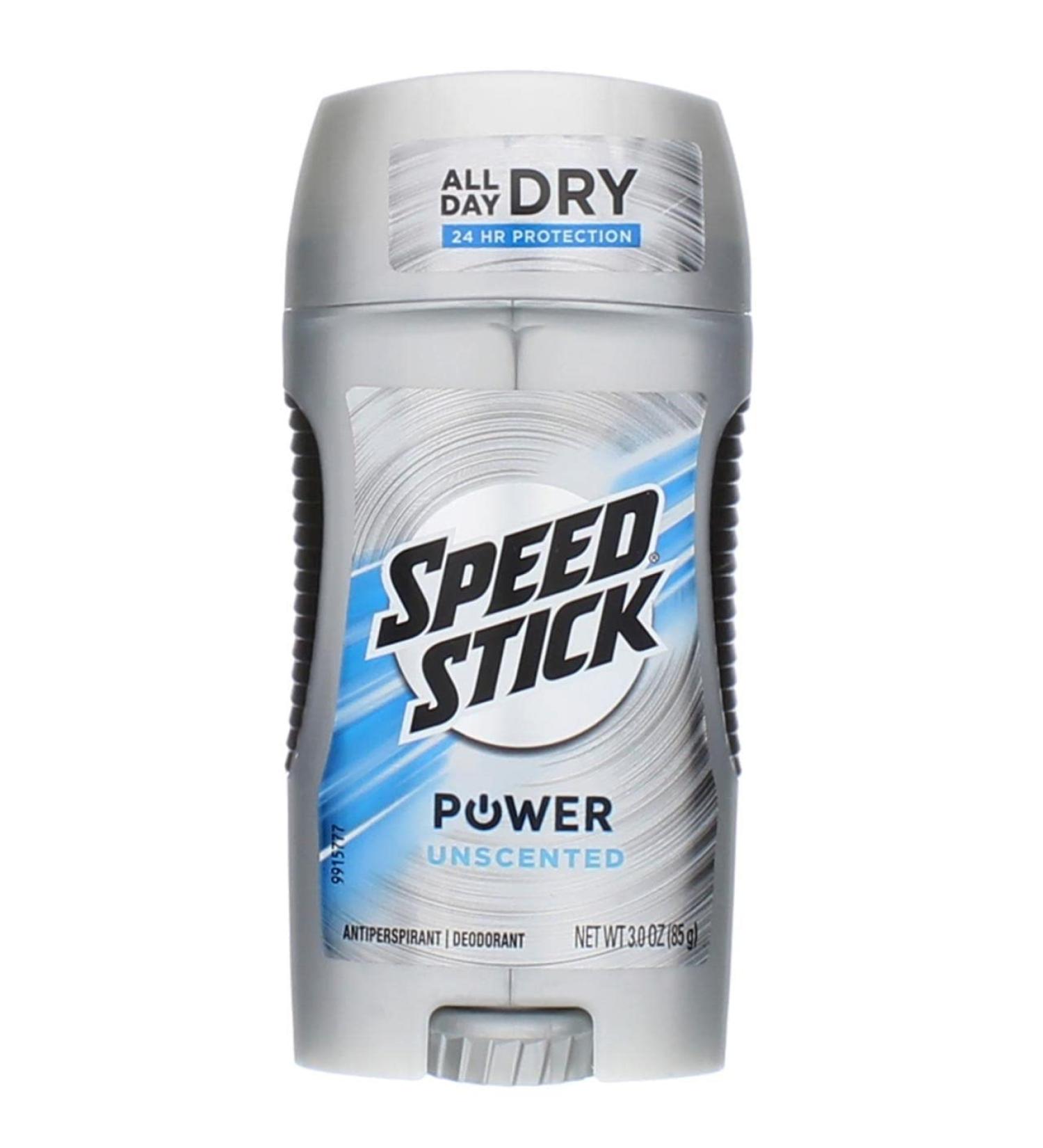 Speed Stick Power Unscented Deodorant 3 oz - Pack of 5 | Long-lasting Anti-Perspirant Formula - Buy Online on GoSupps.com