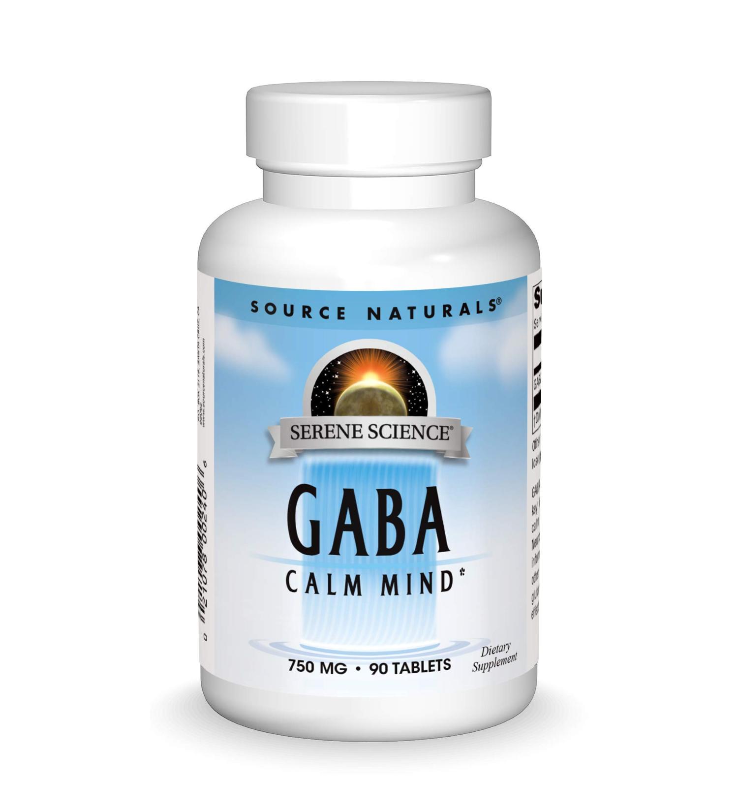 Source Naturals GABA 750 mg â€“ 180 Tablets for Stress Relief & Relaxation - Buy Online on GoSupps.com