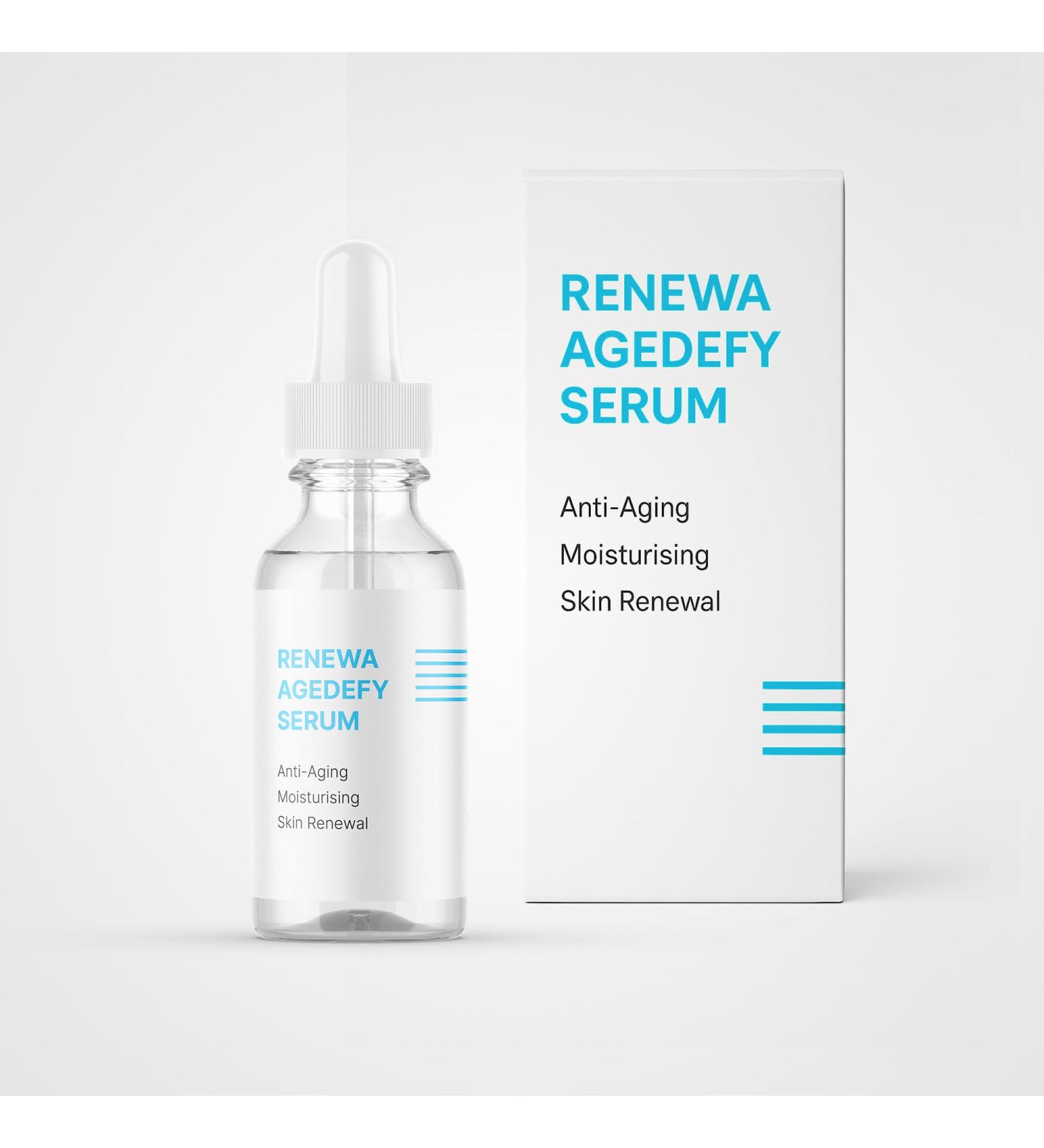 Renewa AgeDefy Niacinamide 5% Serum | Lightweight Hydrating Face Serum with Hyaluronic Acid and Antioxidants | Brightening Smoothing and Skin-Barrier Support for Radiant-Looking Skin 30mL - Buy Online on GoSupps.com