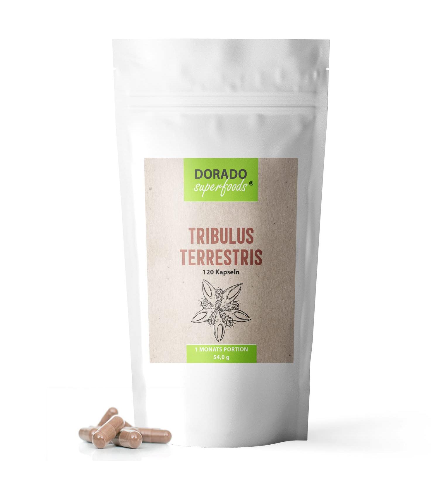 Dorado Superfoods Tribulus Terrestris 10:1 Extract Capsules - 120 Vegan Capsules 1400mg Daily Dose 90% Saponins - High Potency Encapsulated in Germany - Buy Online on GoSupps.com
