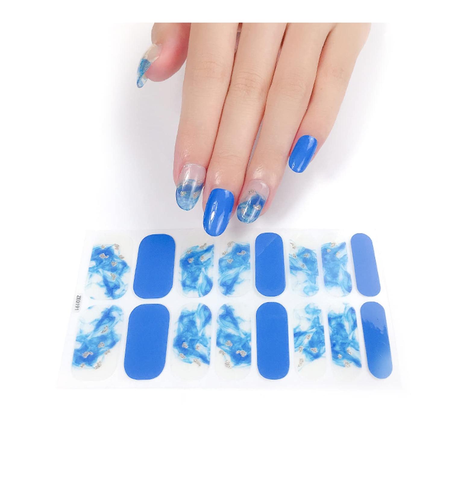 Glitter Cow Pattern Semi Cured Gel Nail Polish Strips Self Adhesive Full Nail Wraps Nail Polish Stickers Semi Cured Gel Nail Polish Strips - Buy Online on GoSupps.com