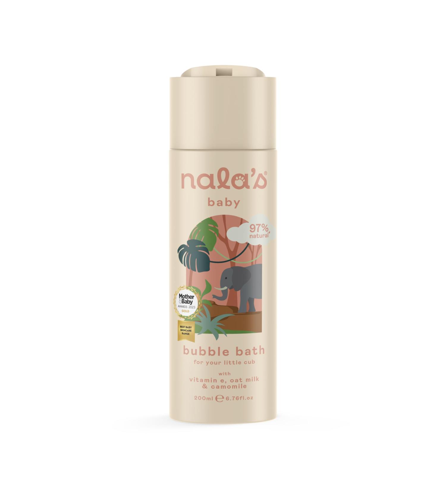 Nala's Baby Bubble Bath | Award-Winning | 97% Natural | Dermatologically-Tested | Vegan | Soothing Oat Milk & Camomile | 200ml & 400ml - Buy Online on GoSupps.com