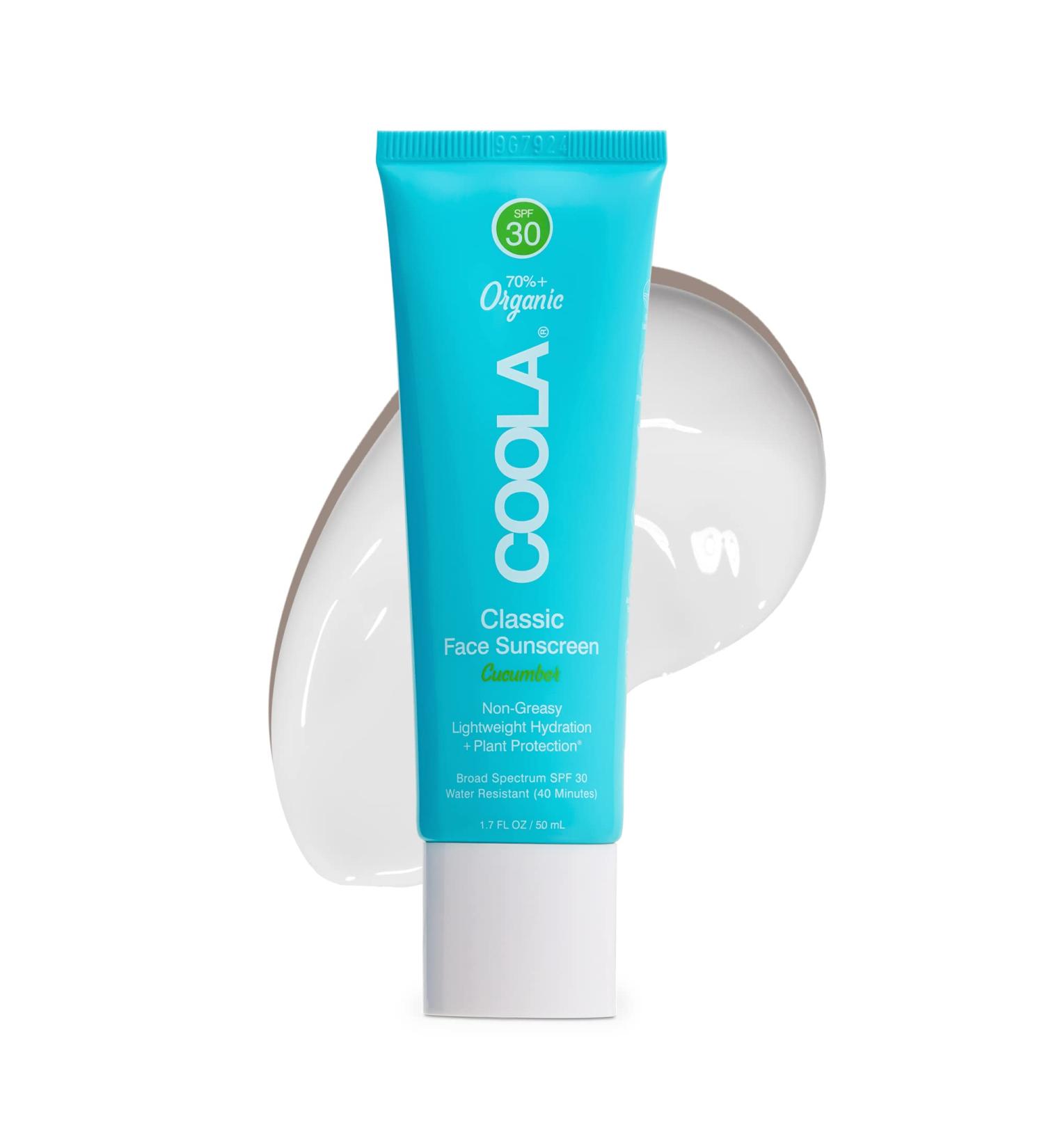 COOLA Organic Face Sunscreen SPF 30 Sunblock Lotion - Daily Protection, Dermatologist Tested, Vegan, Gluten Free - Cucumber 1.7 Fl Oz - Buy Online on GoSupps.com