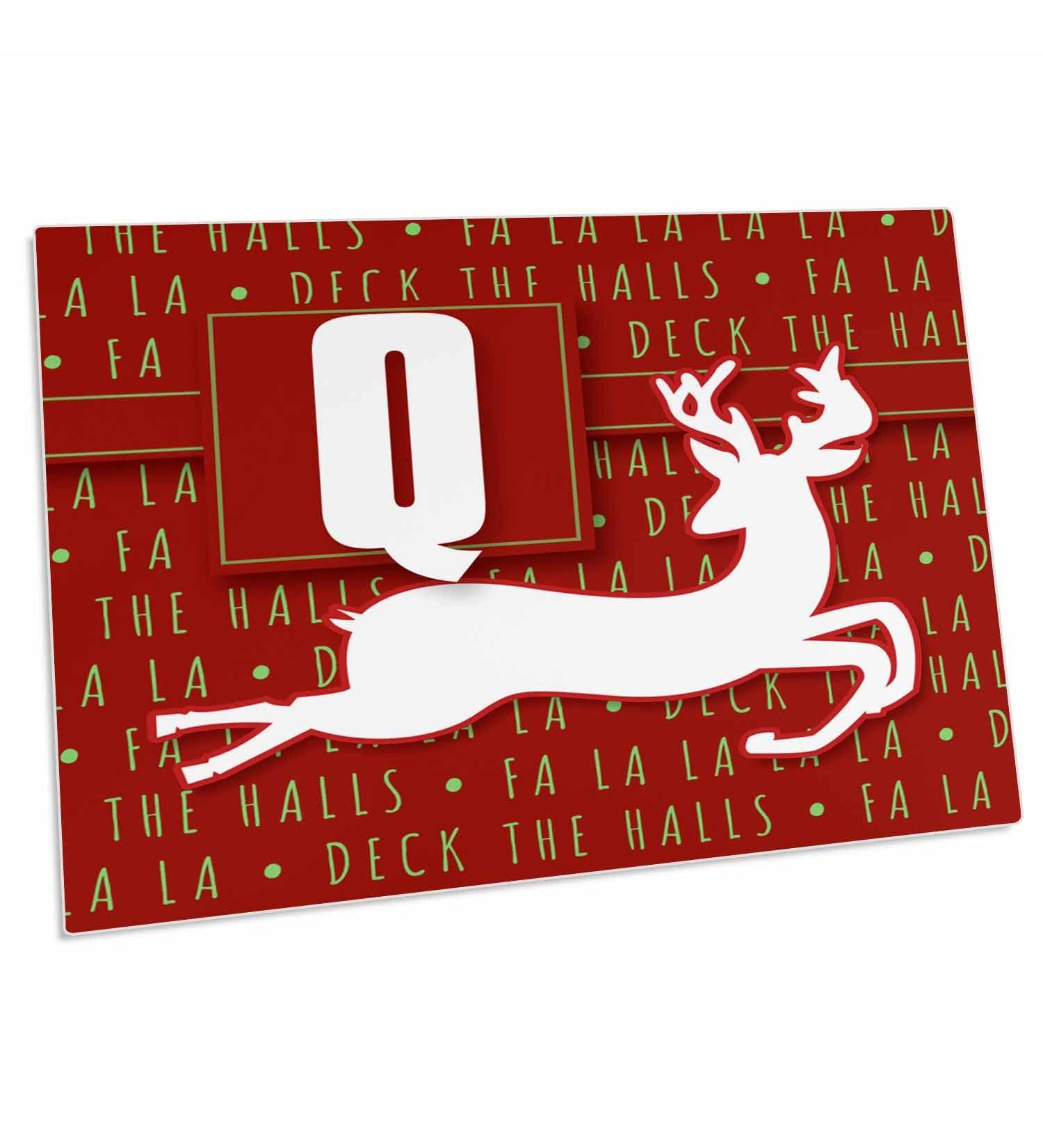 3dRose Letter Q Monogram Christmas Desk Pad - White Reindeer Place Mats for Holiday D cor - Buy Online on GoSupps.com