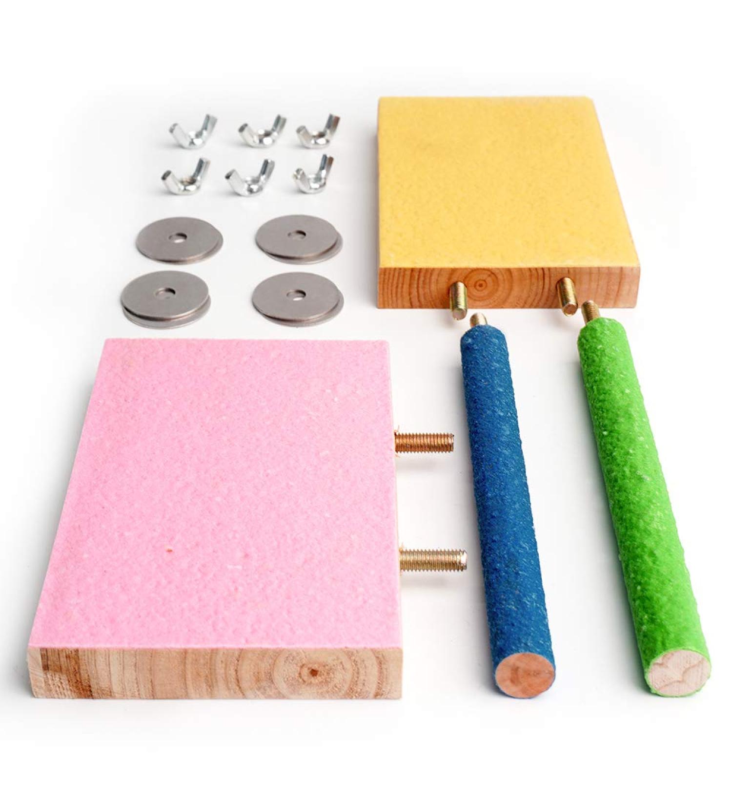 MoHern Bird Perch Toys - Colorful Parrot Stand, Sleep & Chew 4 Pcs Set - Buy Online on GoSupps.com