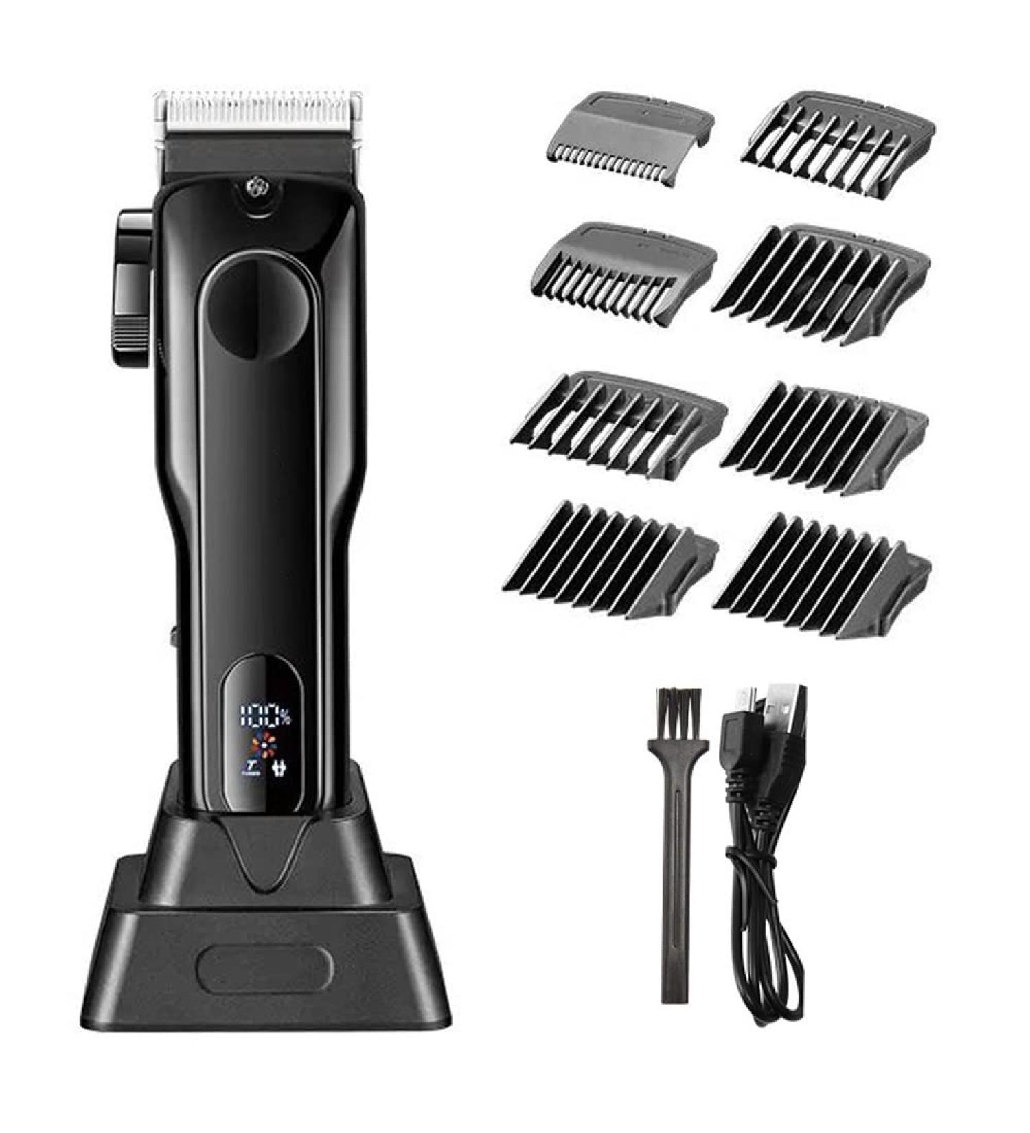 Pro Hair Clipper USB Charging Base Digital Display Hair Trimmer Adjustable Powder Metallurgy Tool Head Hair Clipper - Buy Online on GoSupps.com
