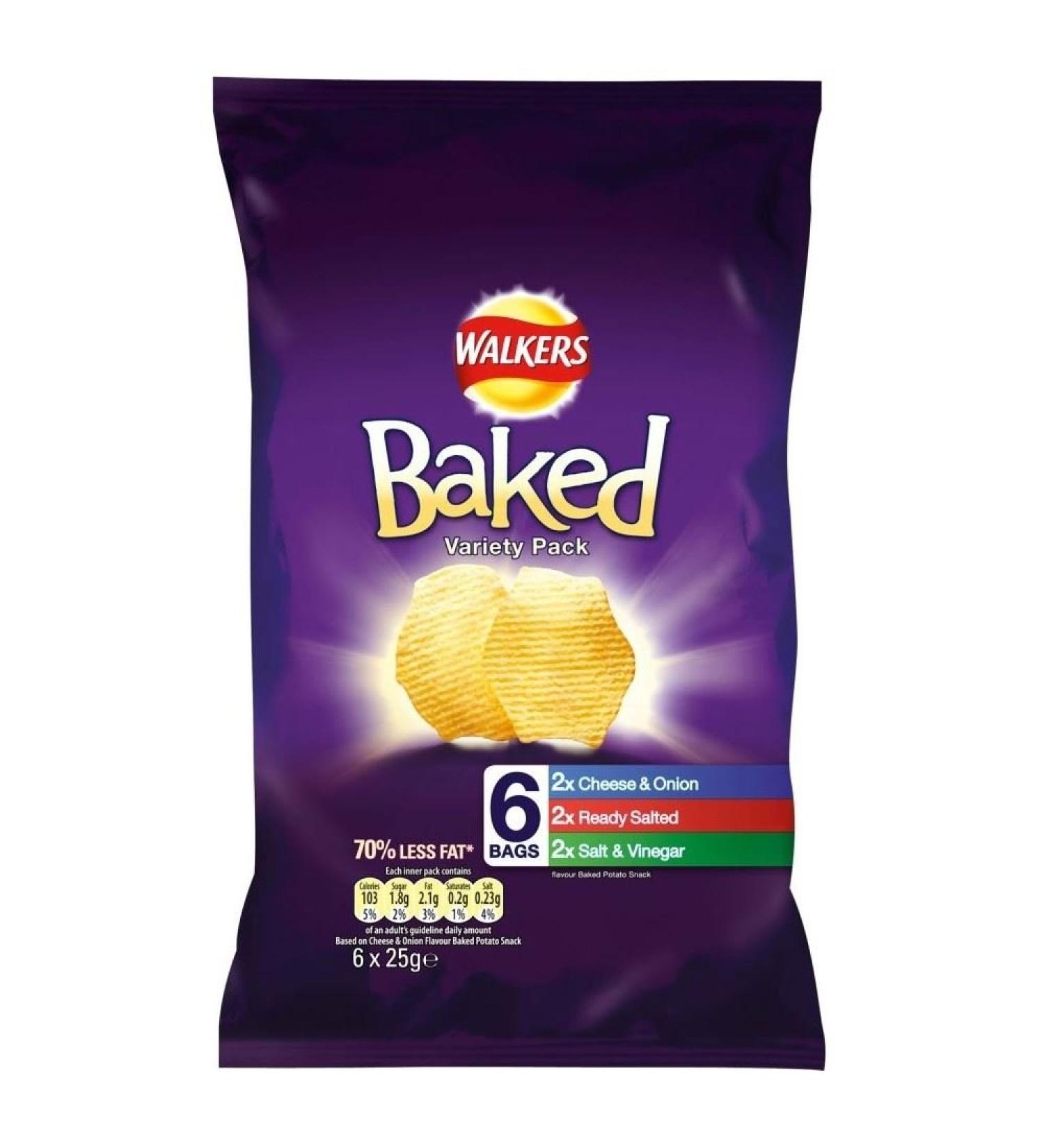 Walkers Walkers Pack of 2 Baked Crisps - Variety (6 x 25g)