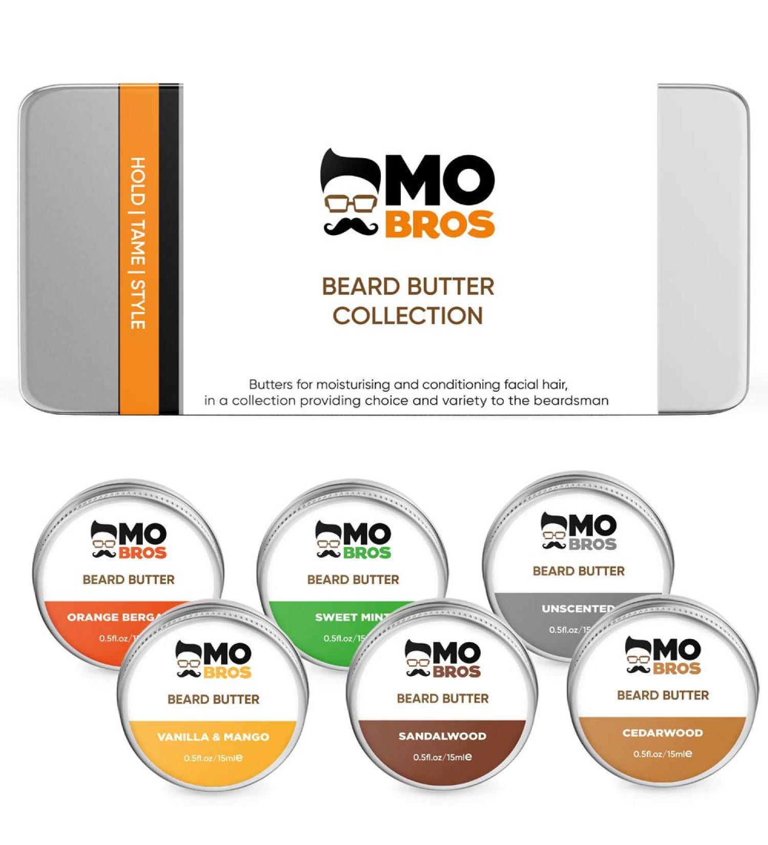 Beard Butter Gift Set - 6 Butters in Tin - Moisturizes, Hydrates, Conditions Facial Hair - Buy Online on GoSupps.com