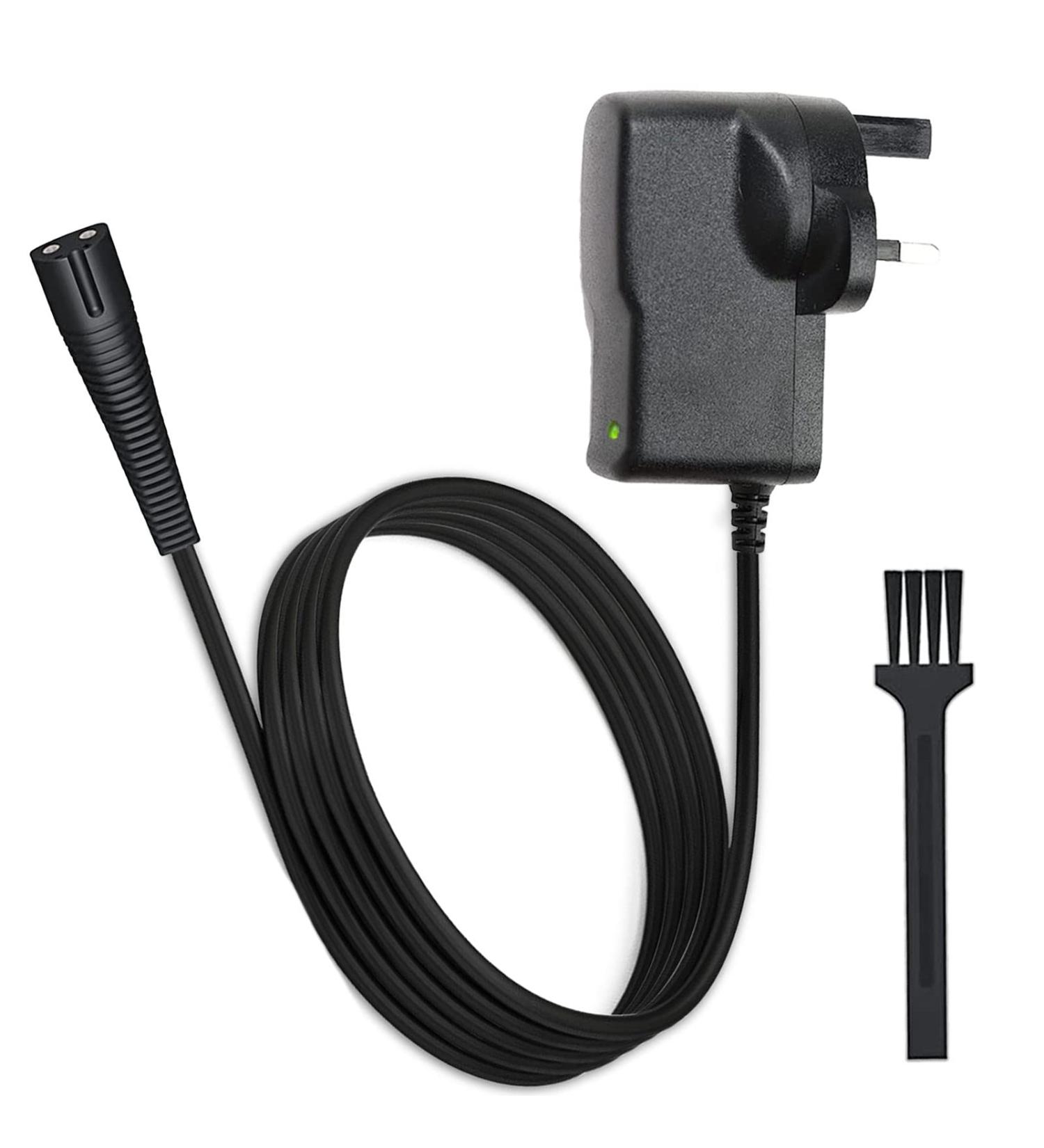12V Braun Shaver Charger Cable for Series 1 3 5 7 9 | UK Adapter Power Cord with Clean Brush | Compatible with Electric Razor Beard Trimmer 3010S 3020S 3040S 5377 5513 5515 5544 - Buy Online on GoSupps.com