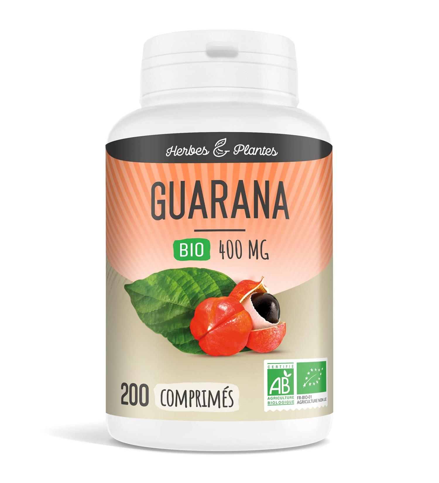 Herbs and Plants Guarana Bio 200 Tablets 400 mg - Buy Online on GoSupps.com