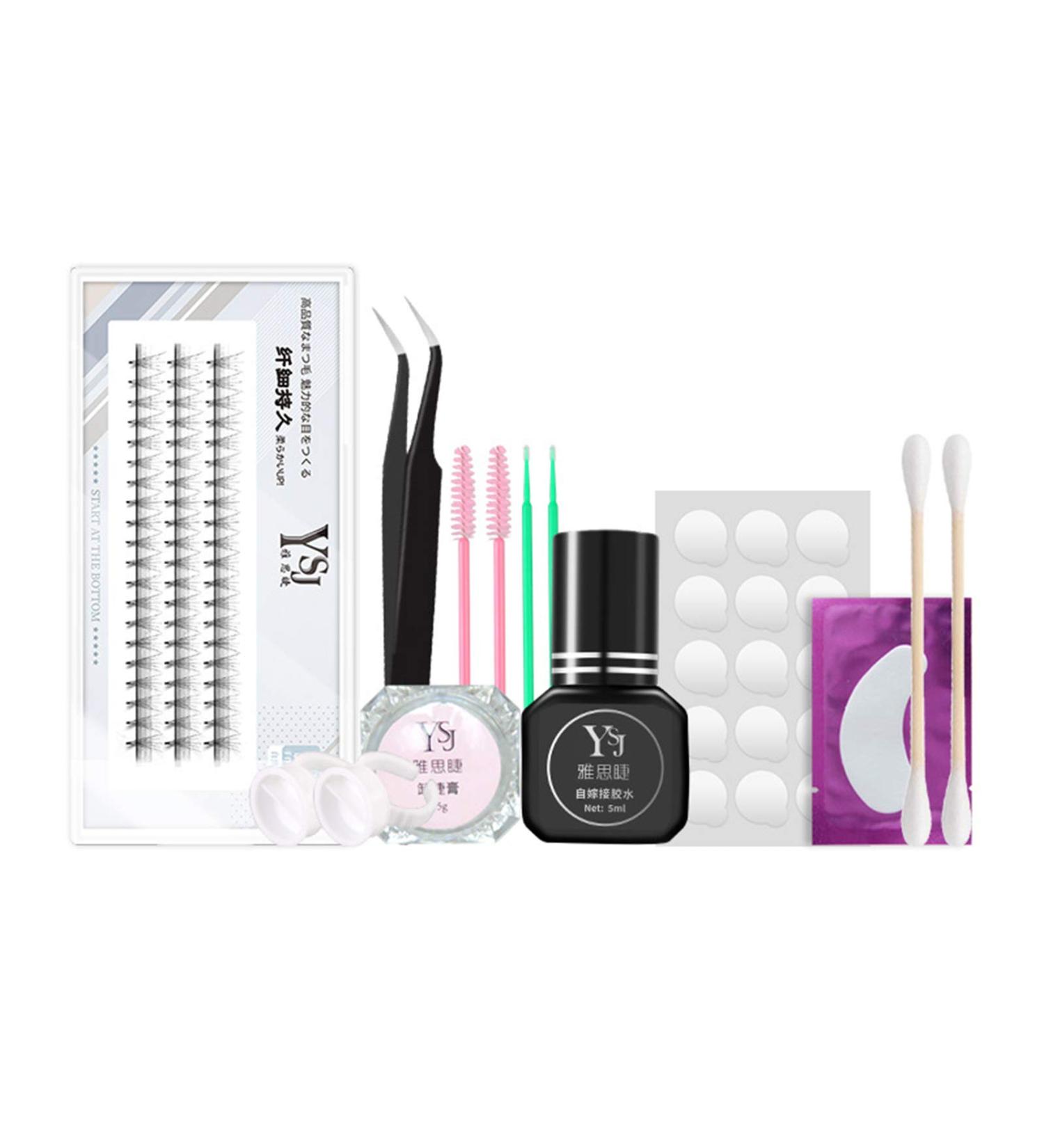 Anself False Eyelashes Grafting Set - Beginner Eyelash Extension Practice Kit with Eyelashes Tweezers Glue Ring & Tools - Buy Online on GoSupps.com