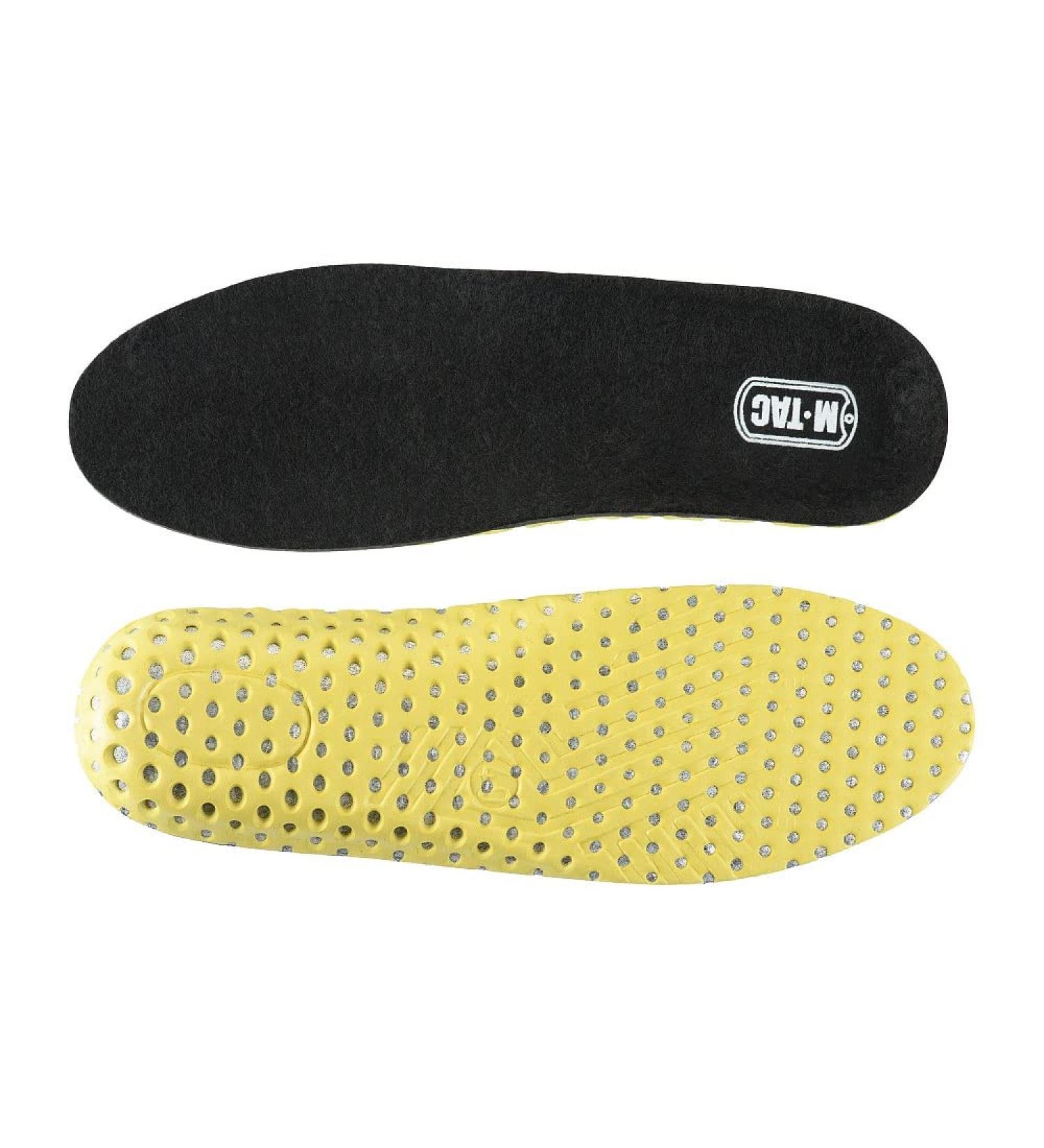 M-Tac Wool Felt Insoles | Insulating Warm Winter Boot & Shoe Inserts - Black/Yellow for Men - Size 7 - Buy Online on GoSupps.com