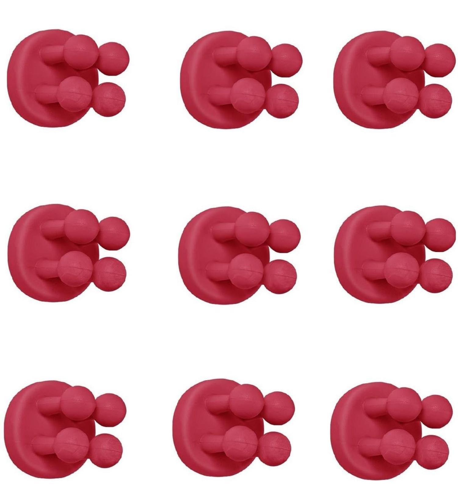 Tecbull Funny Hooks Toothbrush Holder & Razor Holder - No Drilling Self-Adhesive 9x Red with Replacement Pads - Shop Now! - Buy Online on GoSupps.com