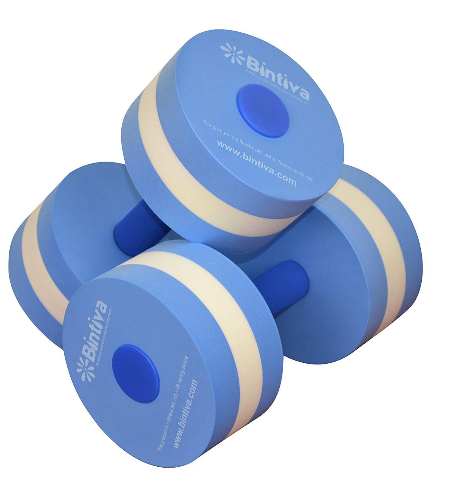 bintiva Aqua Dumbbell Set - Provides Resistance for Water Aerobics Fitness and Pool Exercises - 1 Pair - 3 Medium 6 x 10.5"