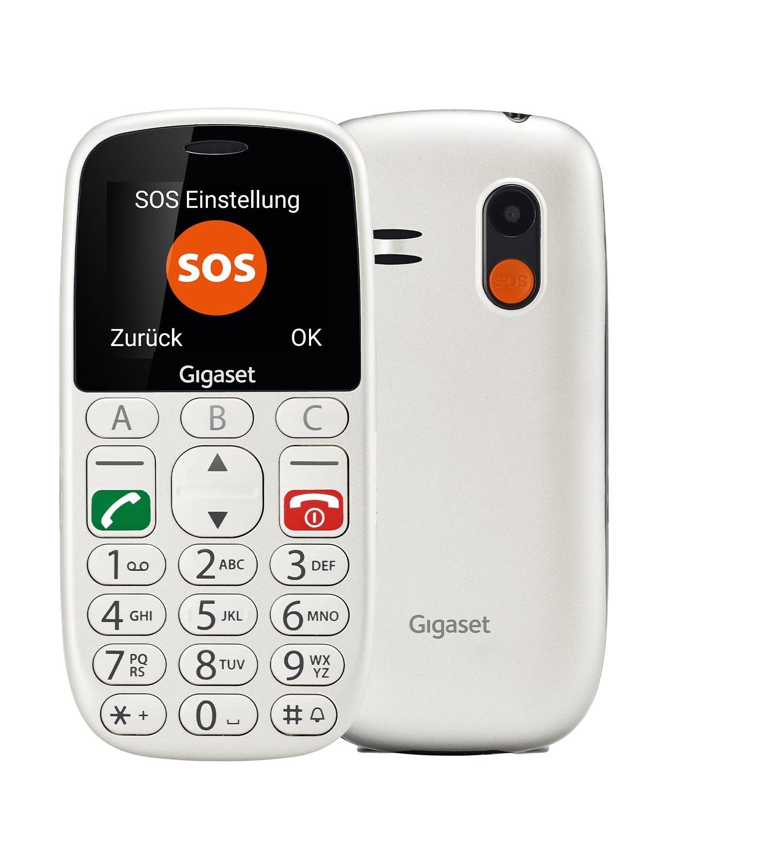Gigaset GL390 White GSM - Senior Mobile Phone with SOS Button Large 2.2 Display & Easy-to-Use Keys | Compact Hearing Aid Compatible Cell Phone - Buy Online on GoSupps.com