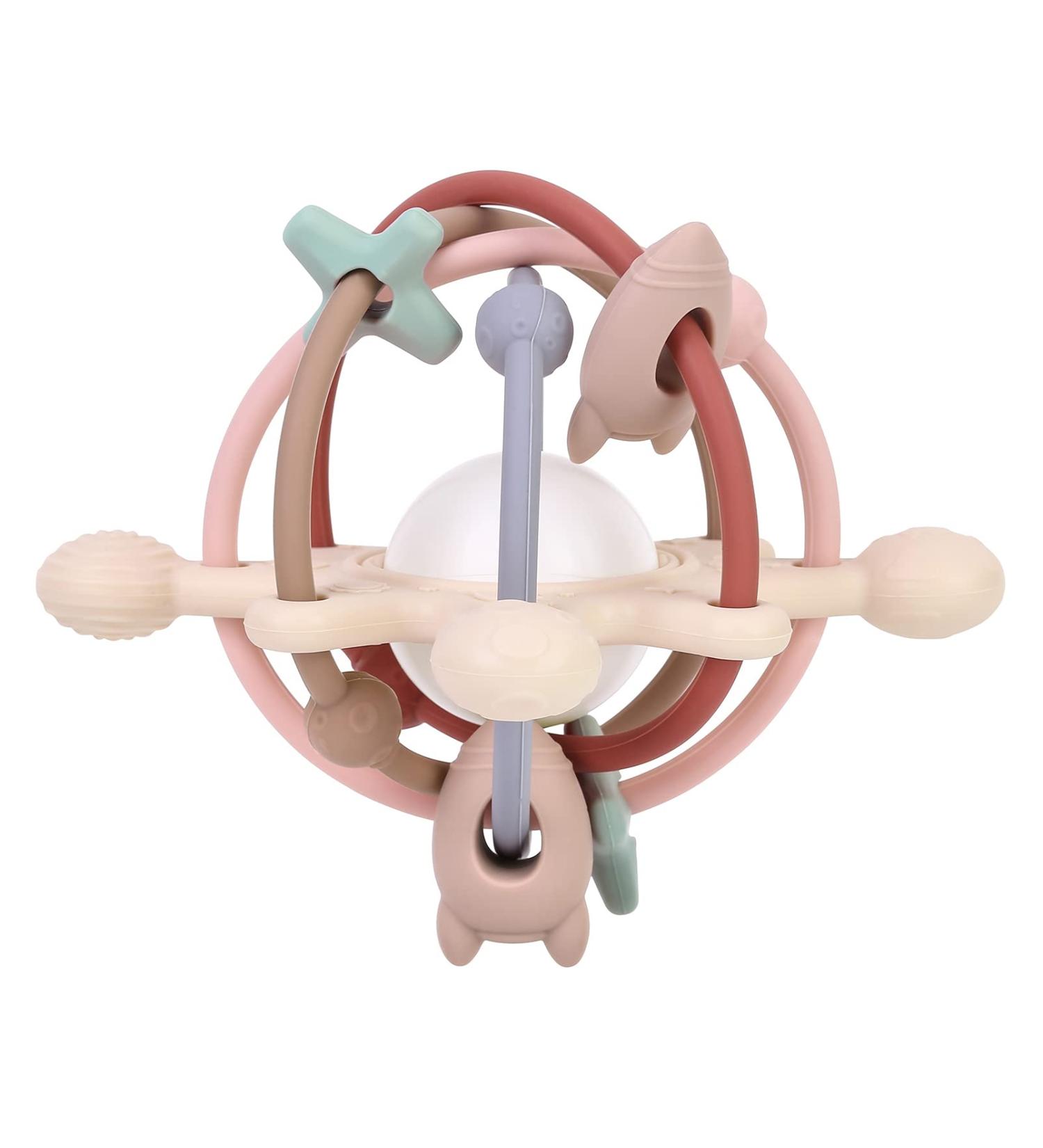 AULEGE Baby Teething Toy | Silicone Teether Toy for Babies 3-12 Months | Rattle Sensory Chew Toys for Teething Relief | BPA Free Beige Navajo White - Buy Online on GoSupps.com